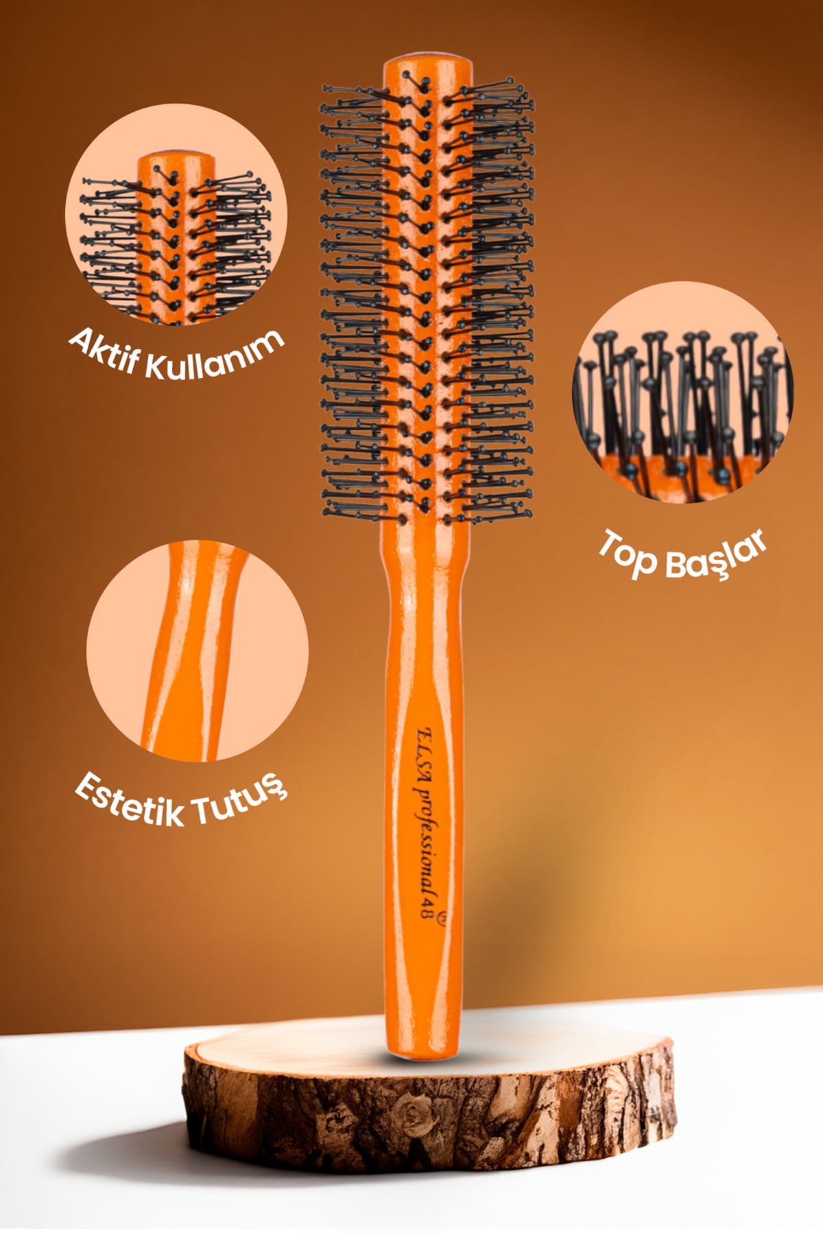 Professional 48 Turuncu Erkek Saç Fırçası