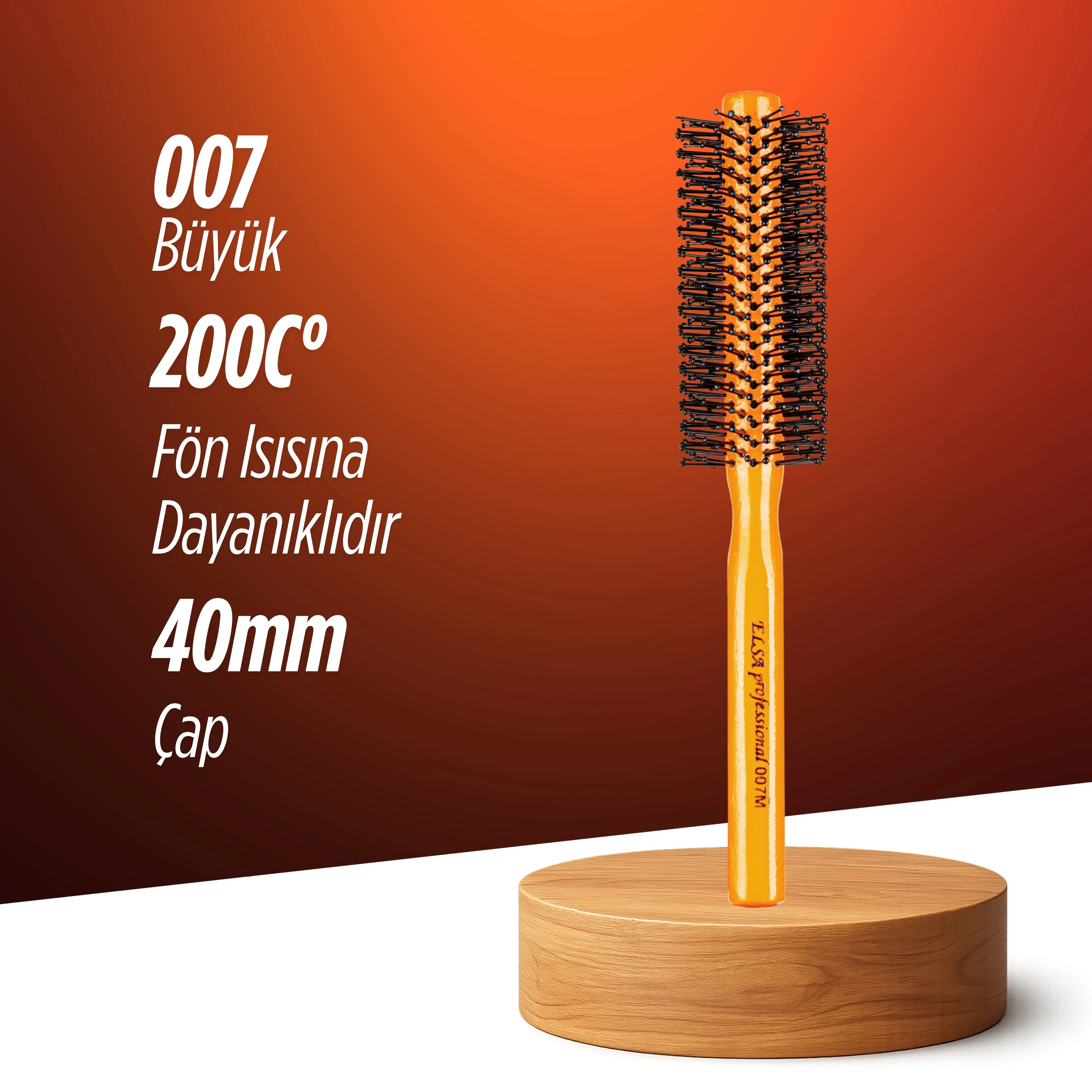 4X Erkek Saç Fırçası Turuncu