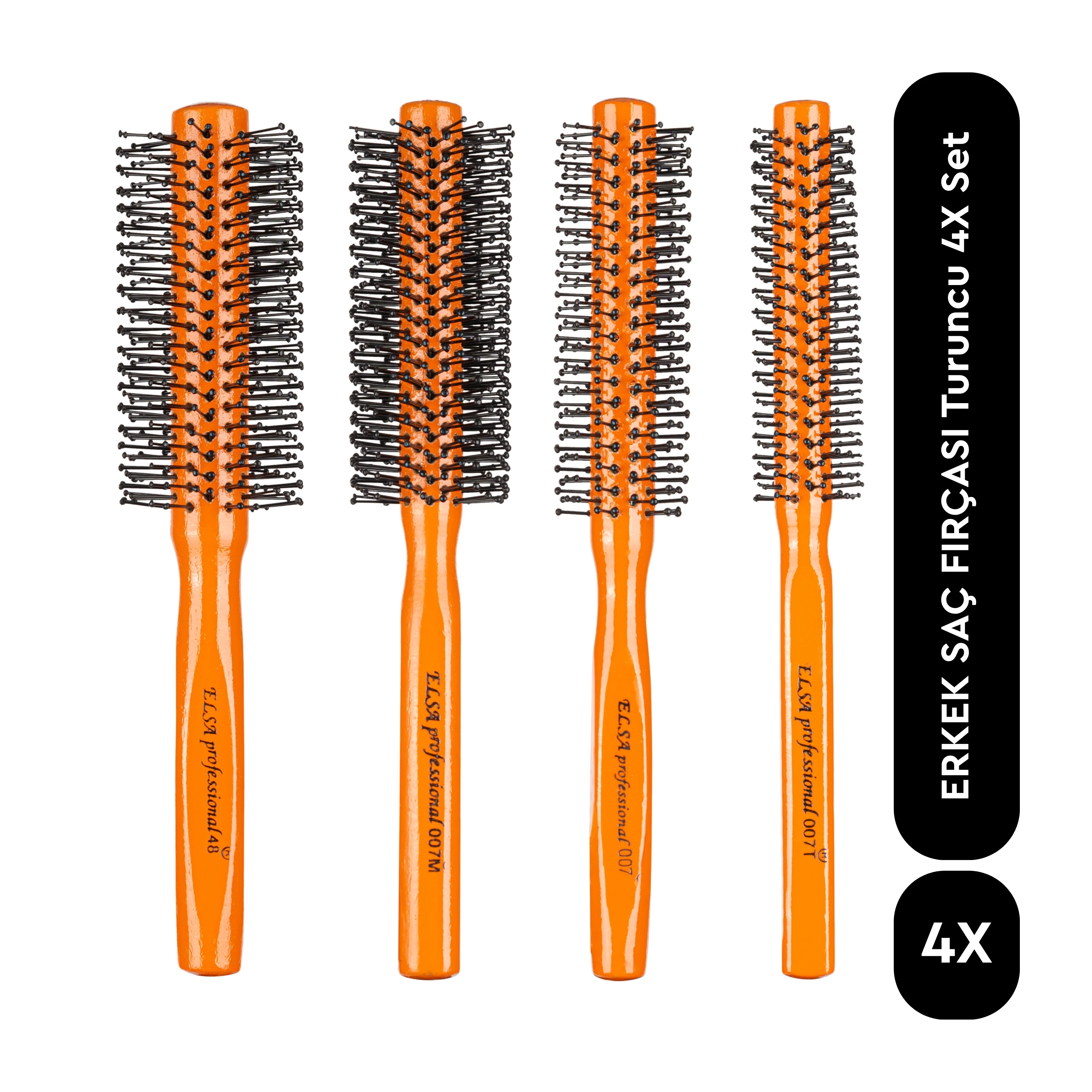 4X Erkek Saç Fırçası Turuncu