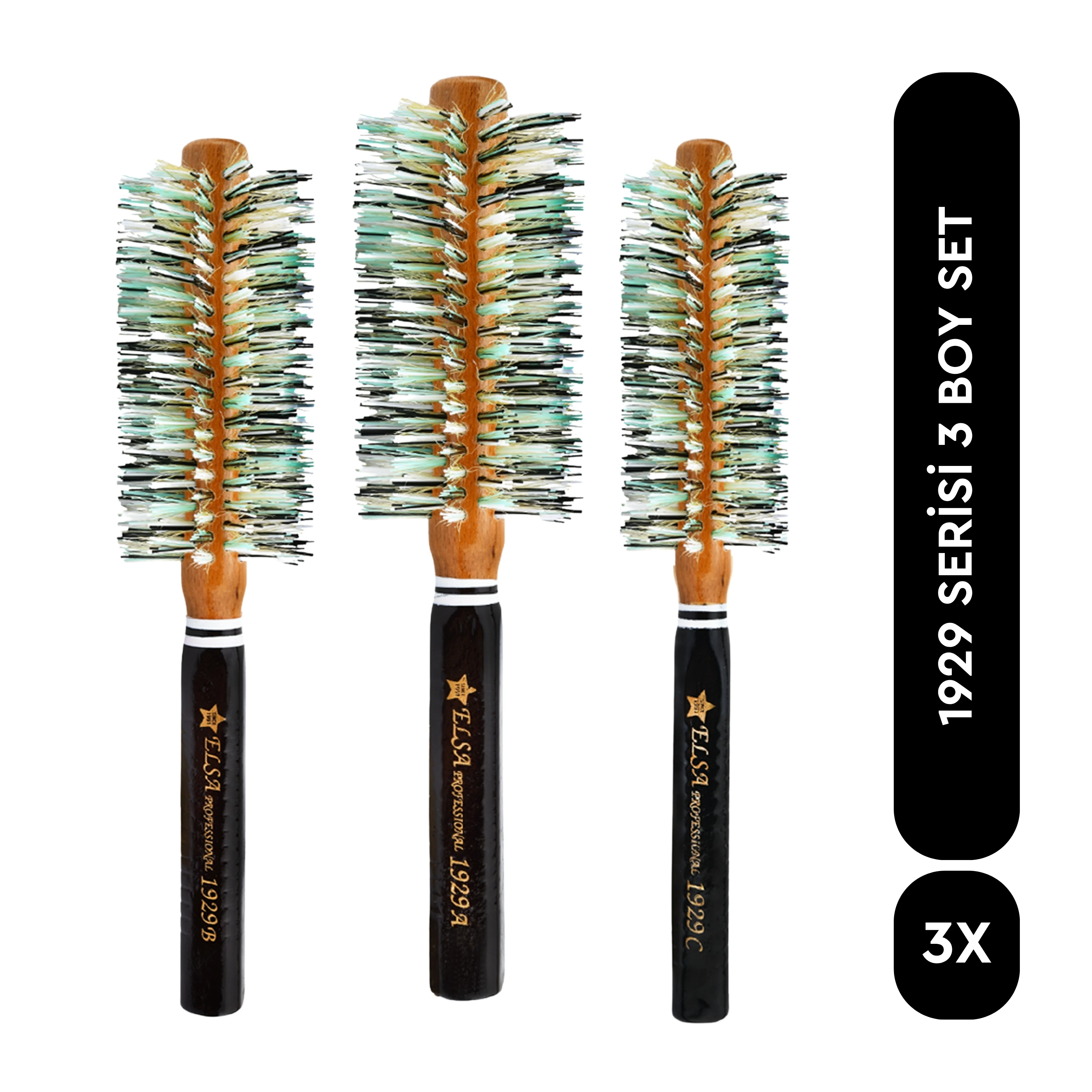 Professional 1929 3'lü Set Saç Fırçaları