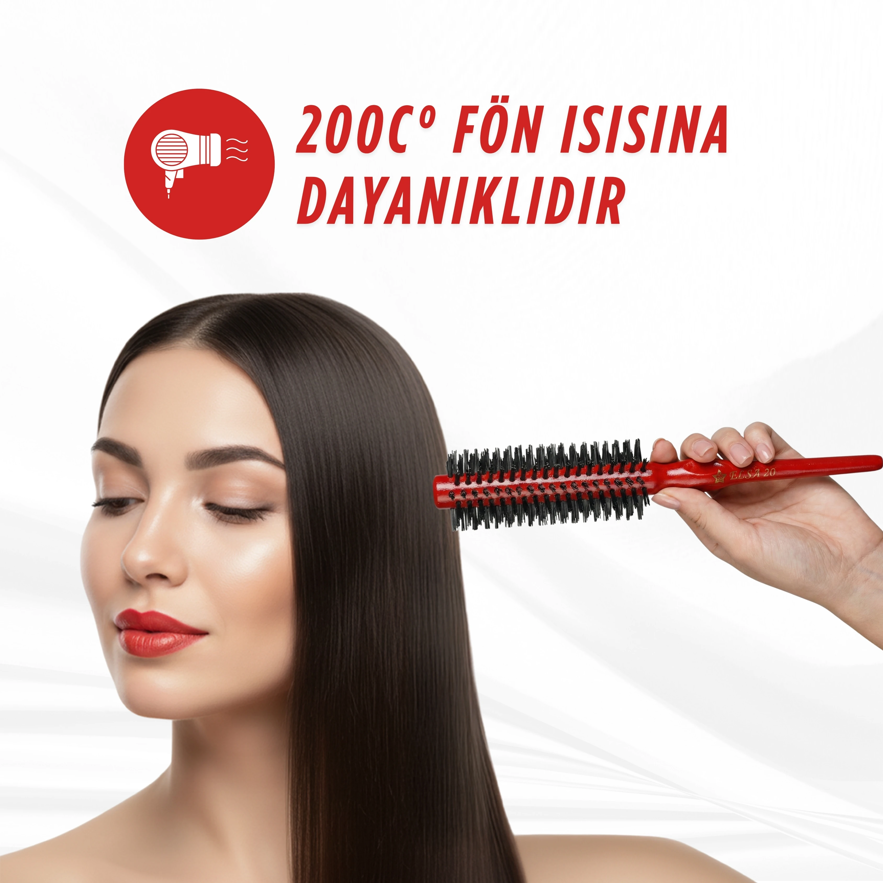 Professional 20 Kırmızı Saç Fırçası