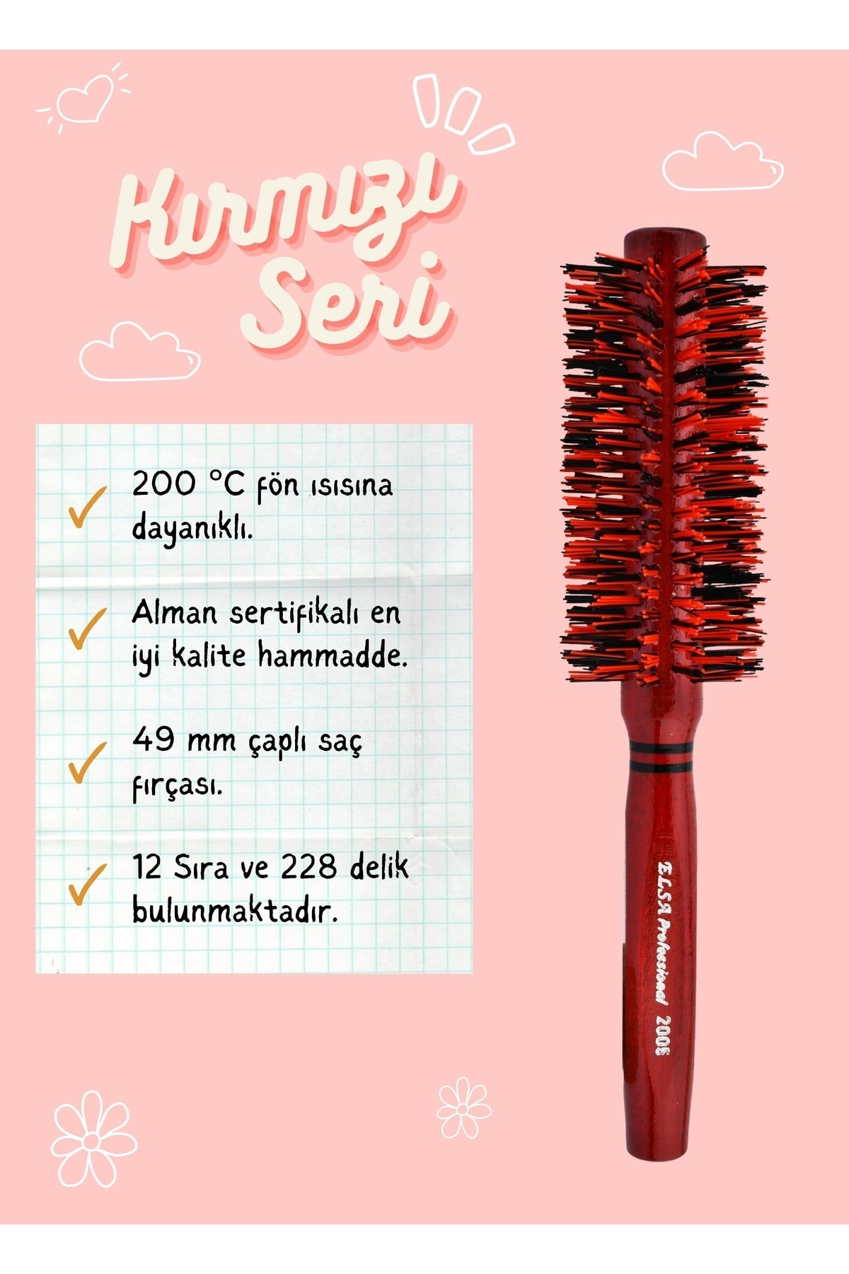 Professional 2005 Kırmızı Saç Fırçası