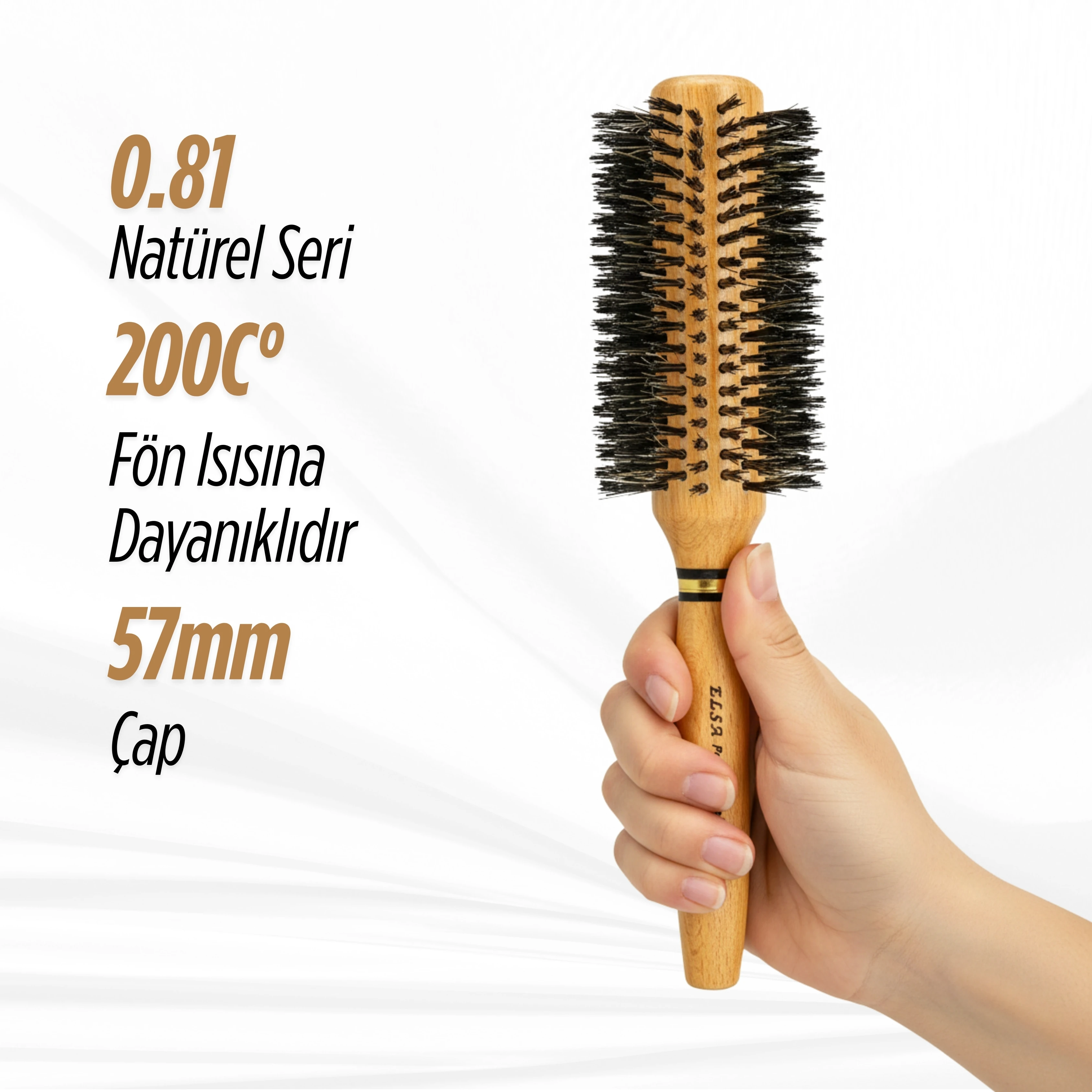 Professional 0.81 Natürel Saç Fön Fırçası