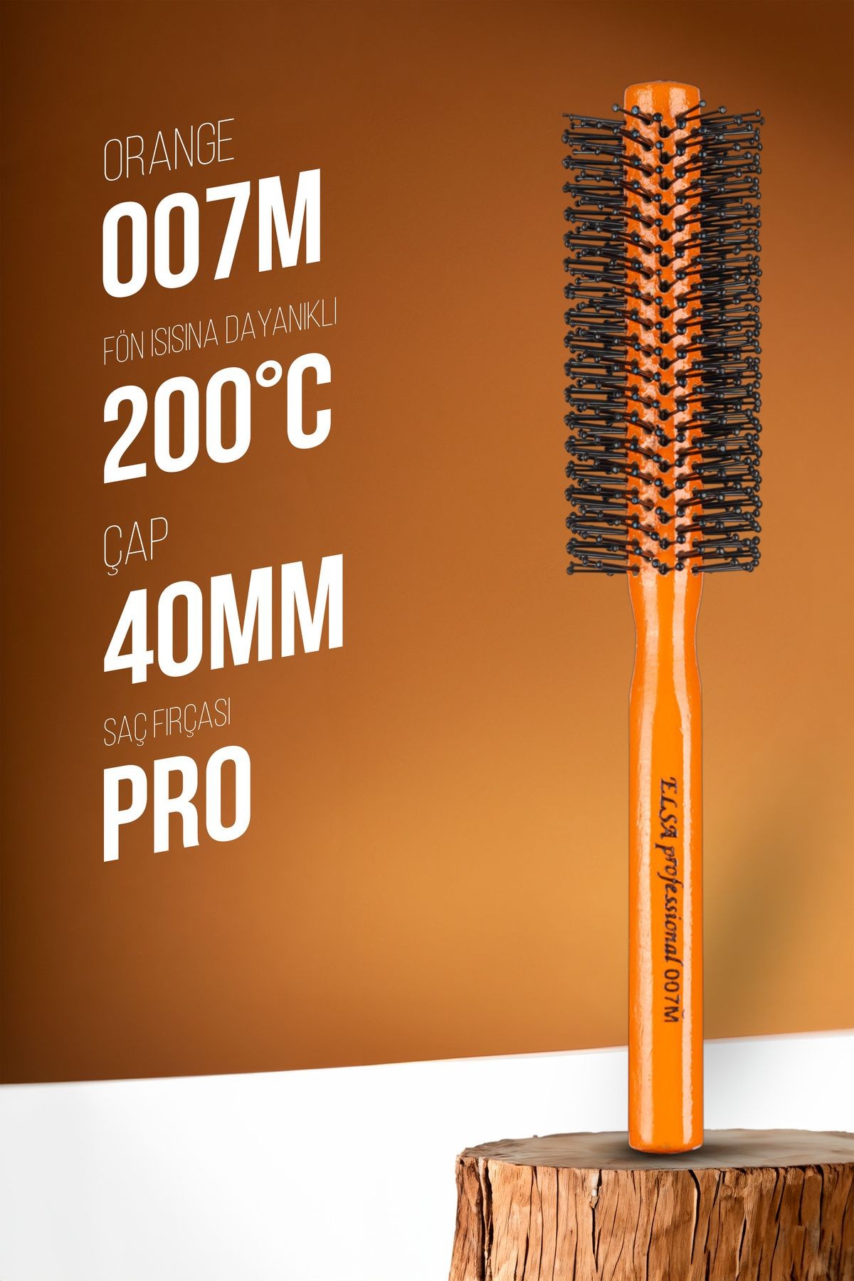 Professional 007M Turuncu Erkek Saç Fırçası