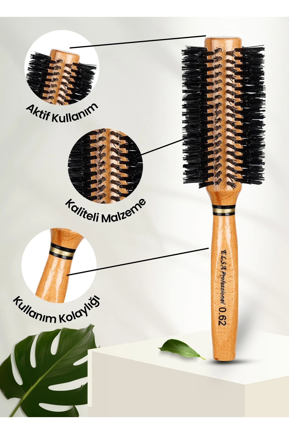 Elsa Professional 0.62 Natürel Saç Fırçası