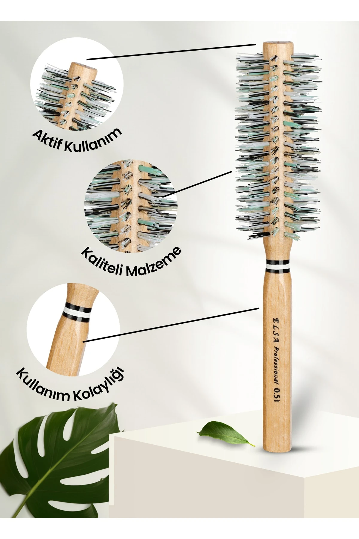 Elsa Professional 0.51 Natürel Saç Fırçası