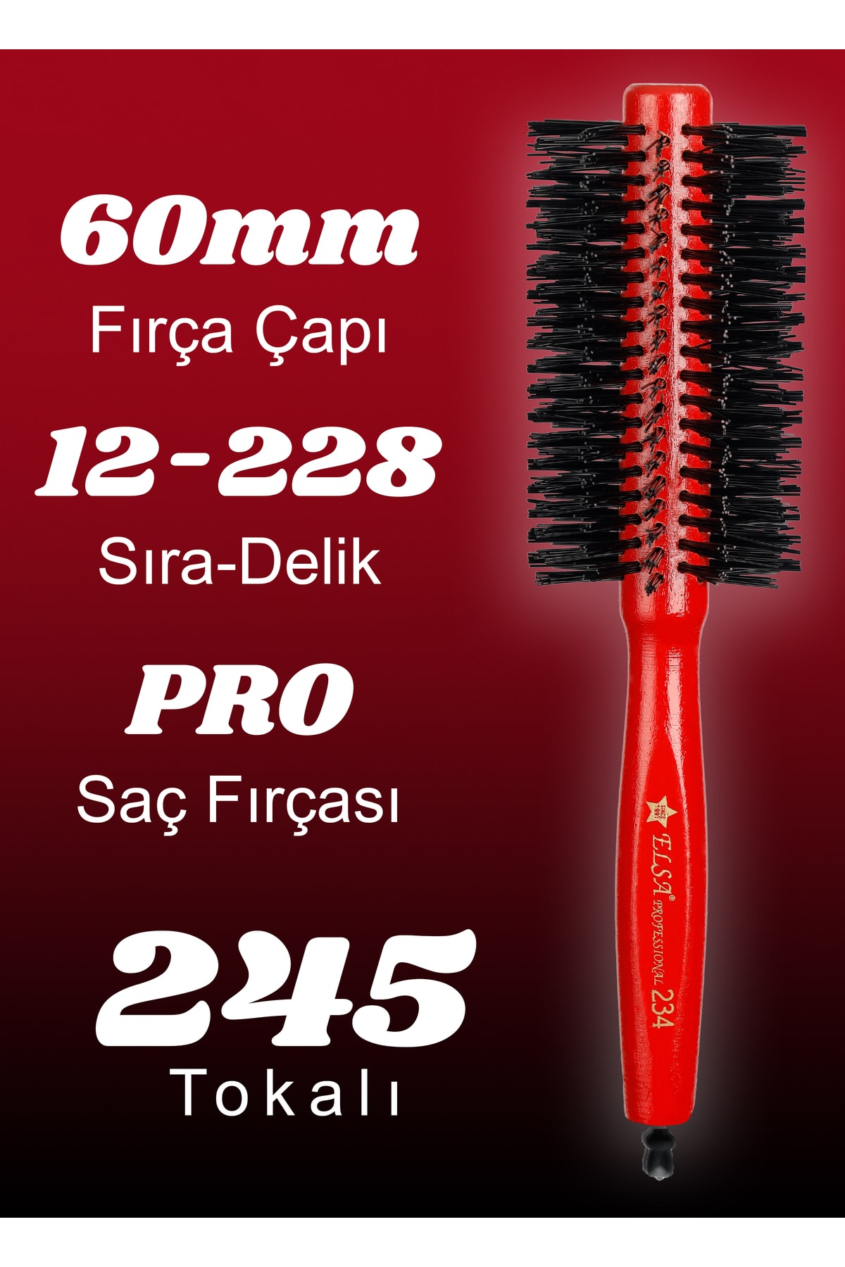 Professional 234 Kırmızı Saç Fırçası
