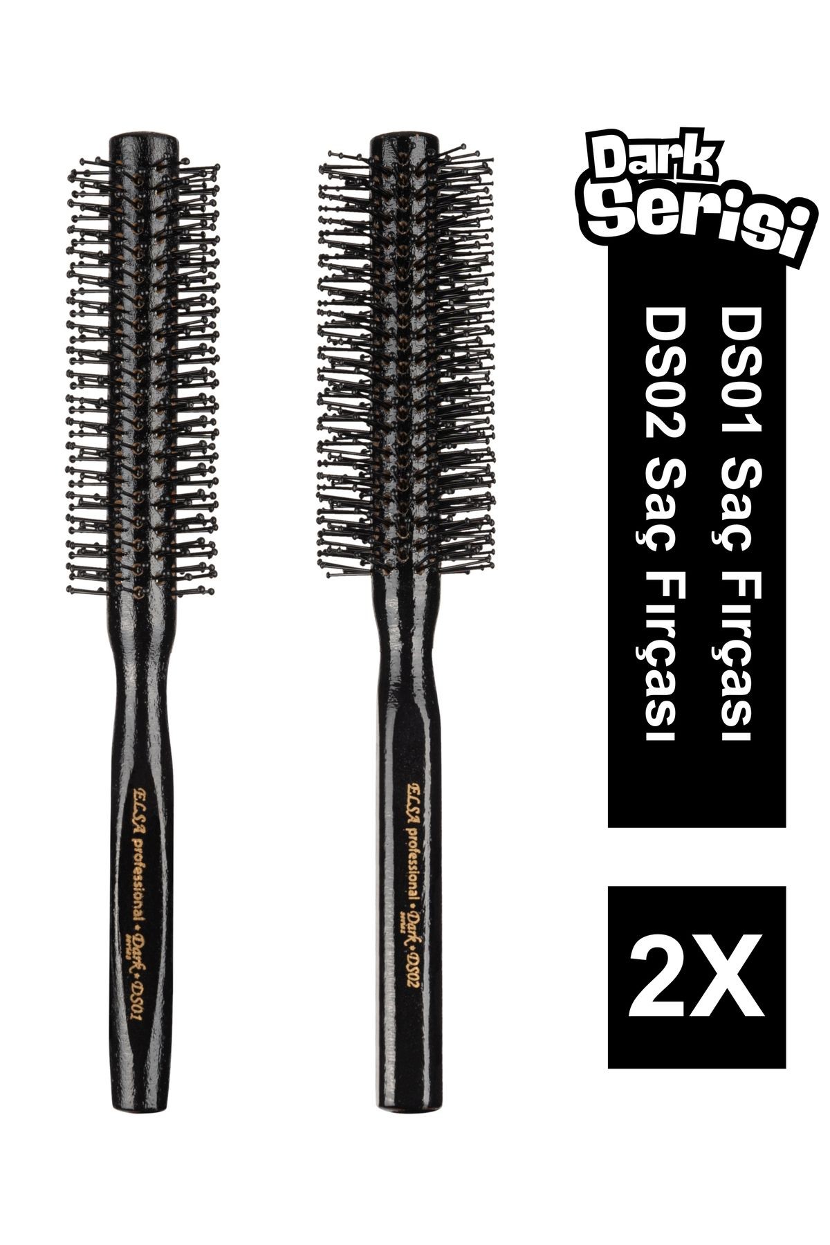 Professional Dark Serisi 2'li Erkek Saç Fırçası (ds01 - Ds02) Set image