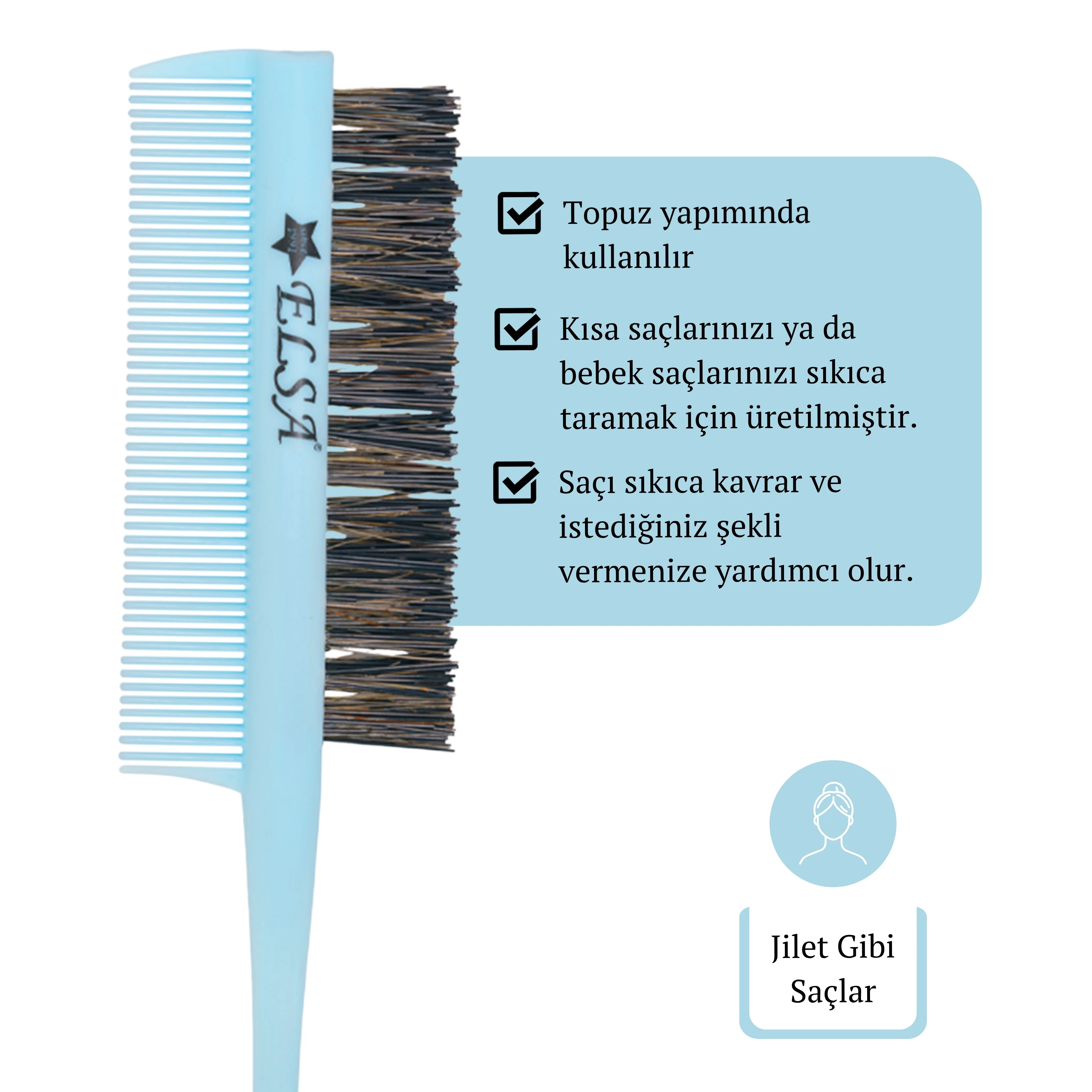 Professional Hair Wax Stick 75gr - Saç Sabitleyici ve 3 in 1 Topuz Fırçası 2'li Set