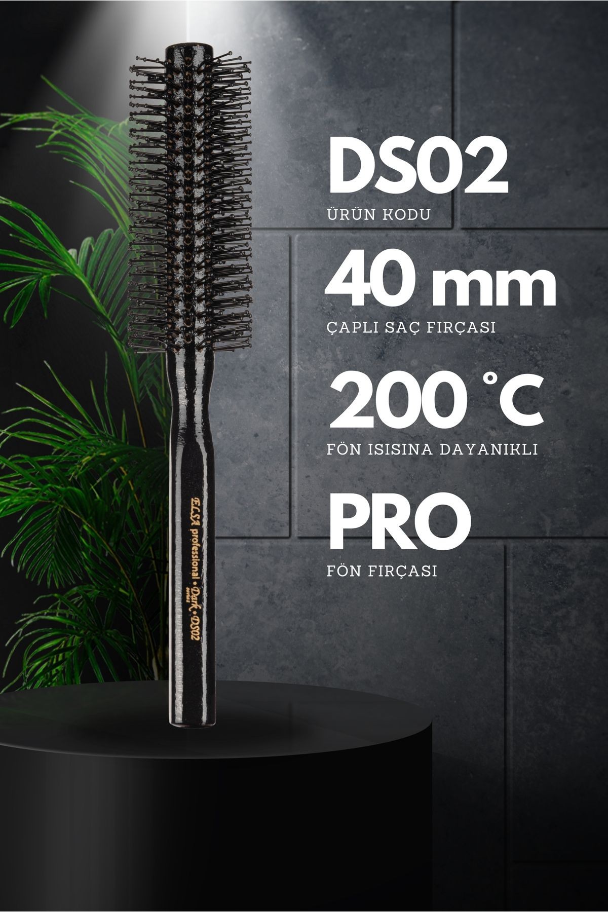 Professional Dark Serisi 2'li Erkek Saç Fırçası (ds01 - Ds02) Set