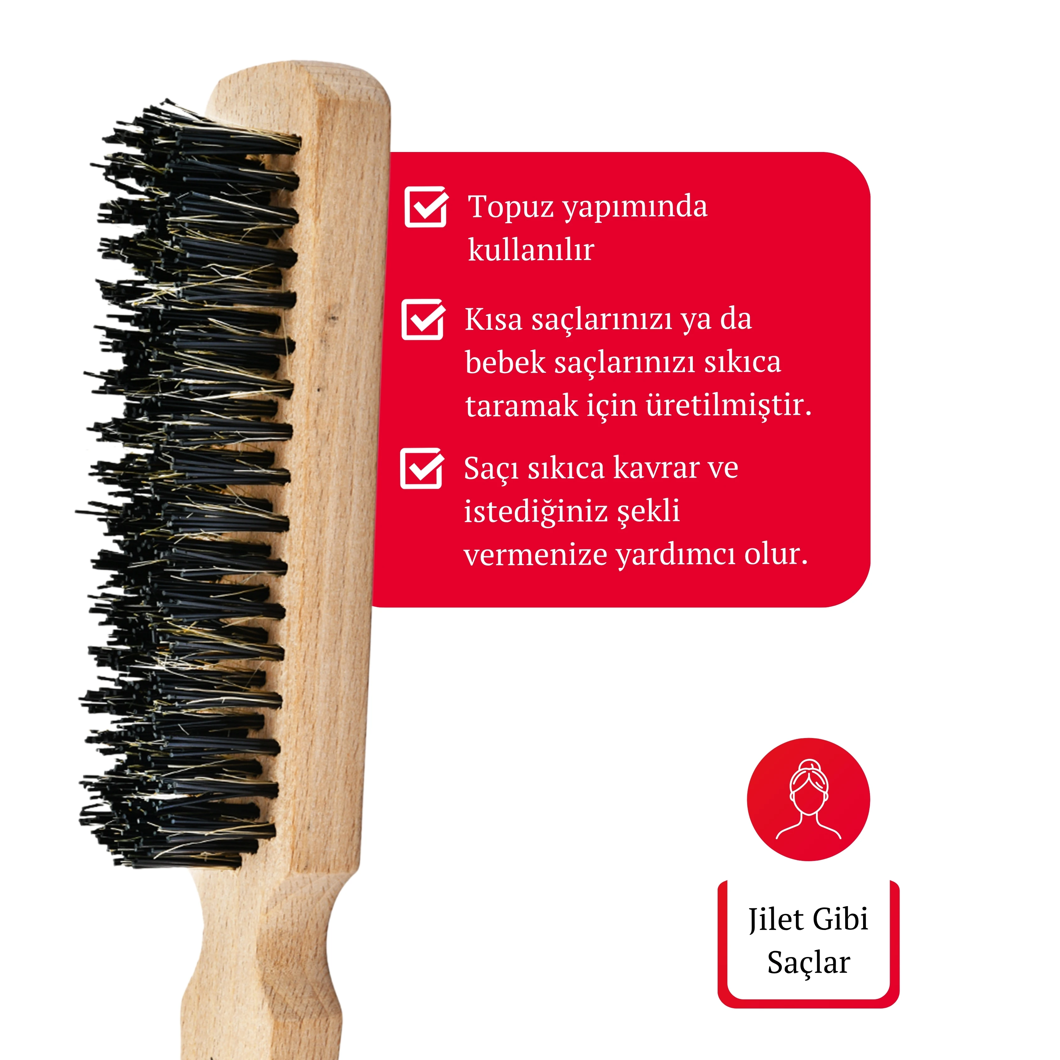 Professional Hair Wax Stick 75gr - Saç Sabitleyici ve 131 Topuz Fırçası 2'li Set