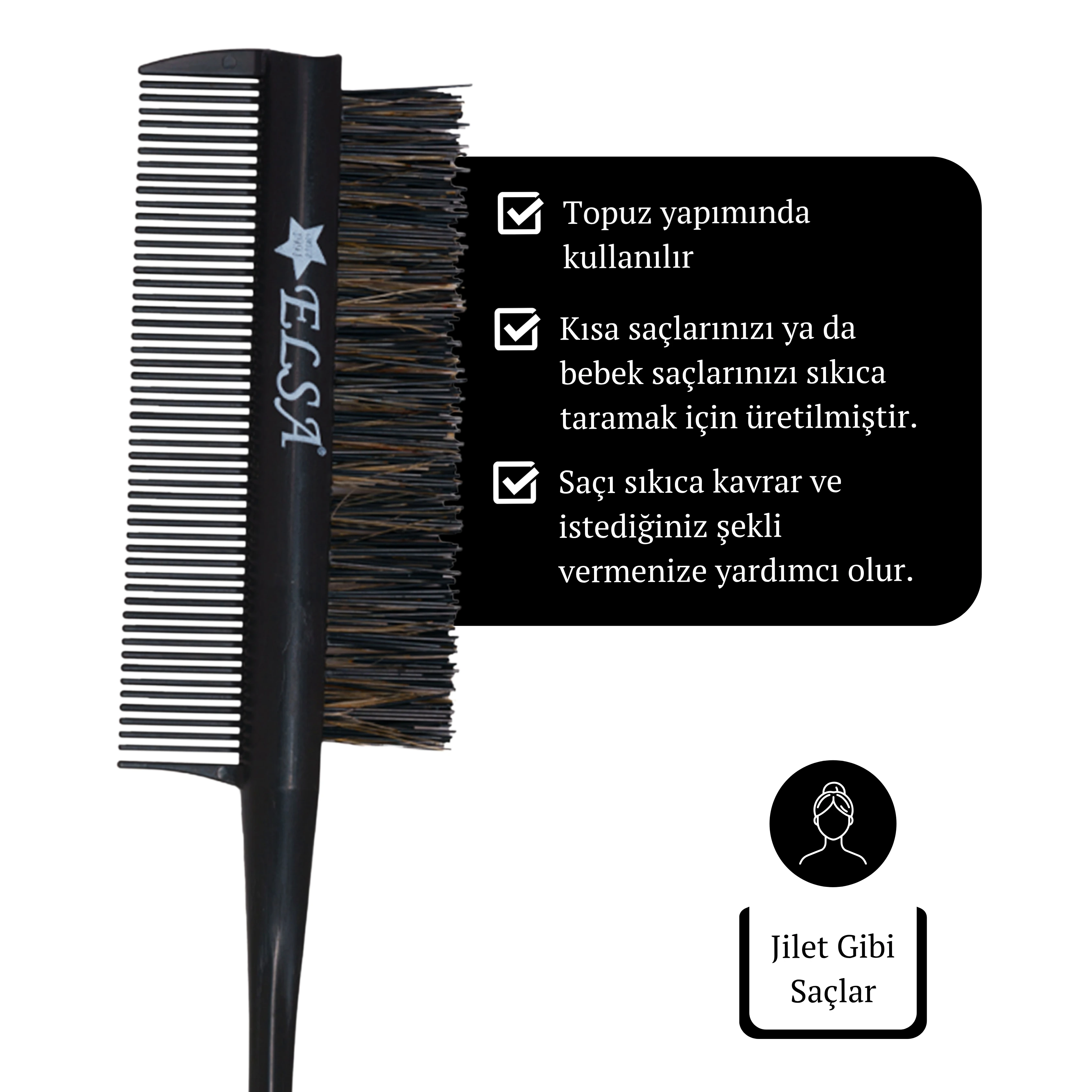 Professional 0.34 3 In 1 Krepe Şiş Tarak