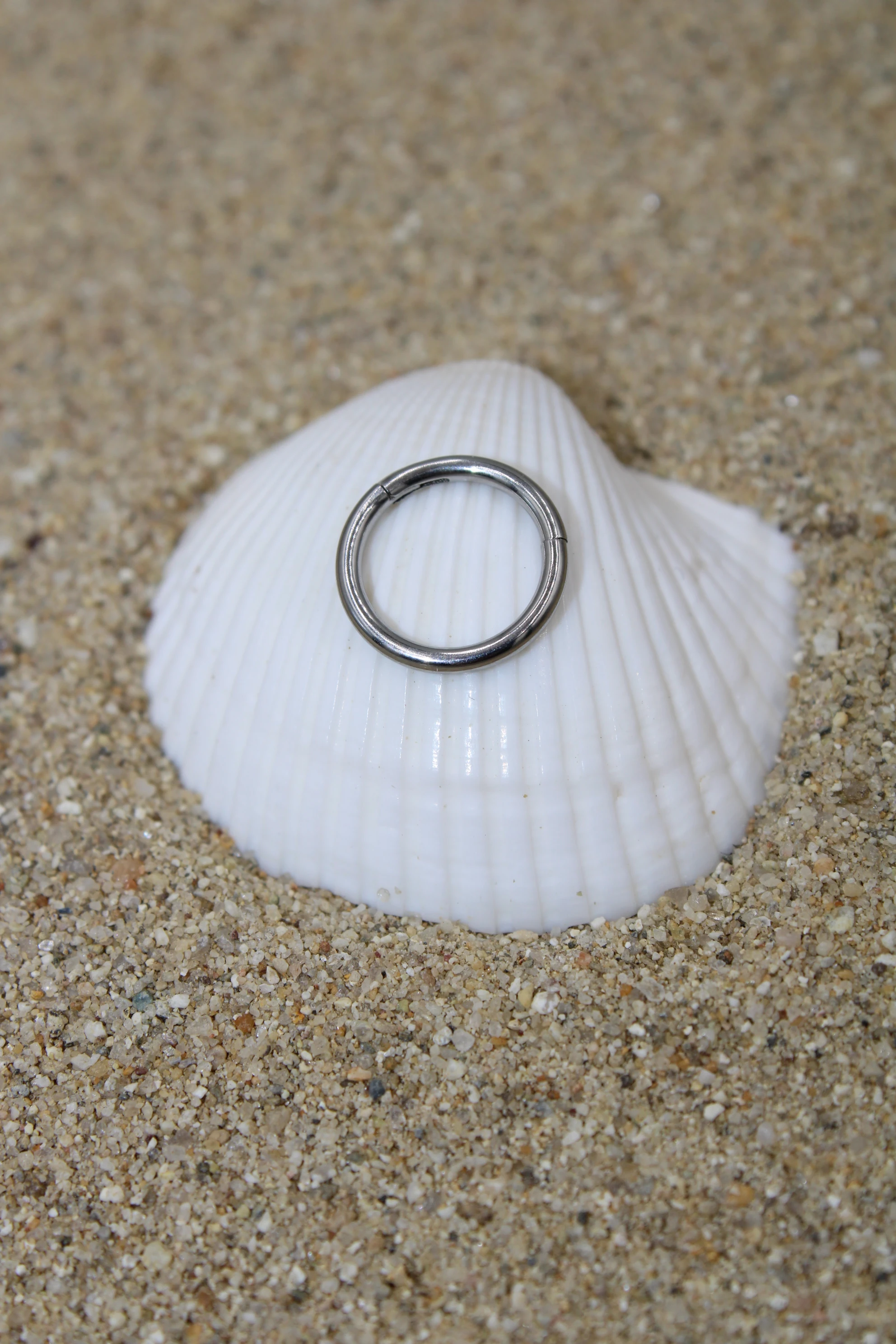 Çelik Piercing Kilitli Halka - Silver