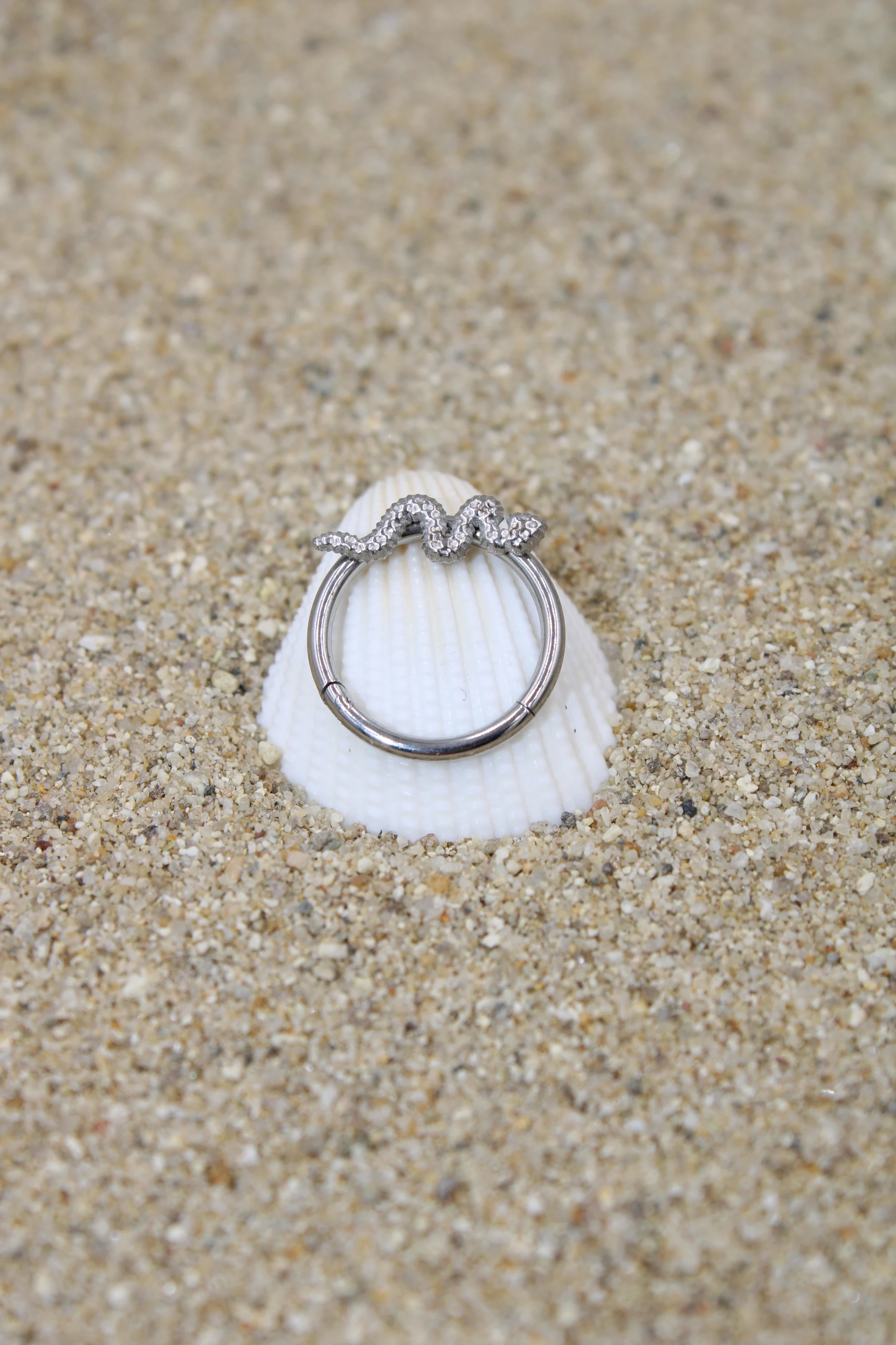 Çelik Piercing Kilitli Halka - Silver