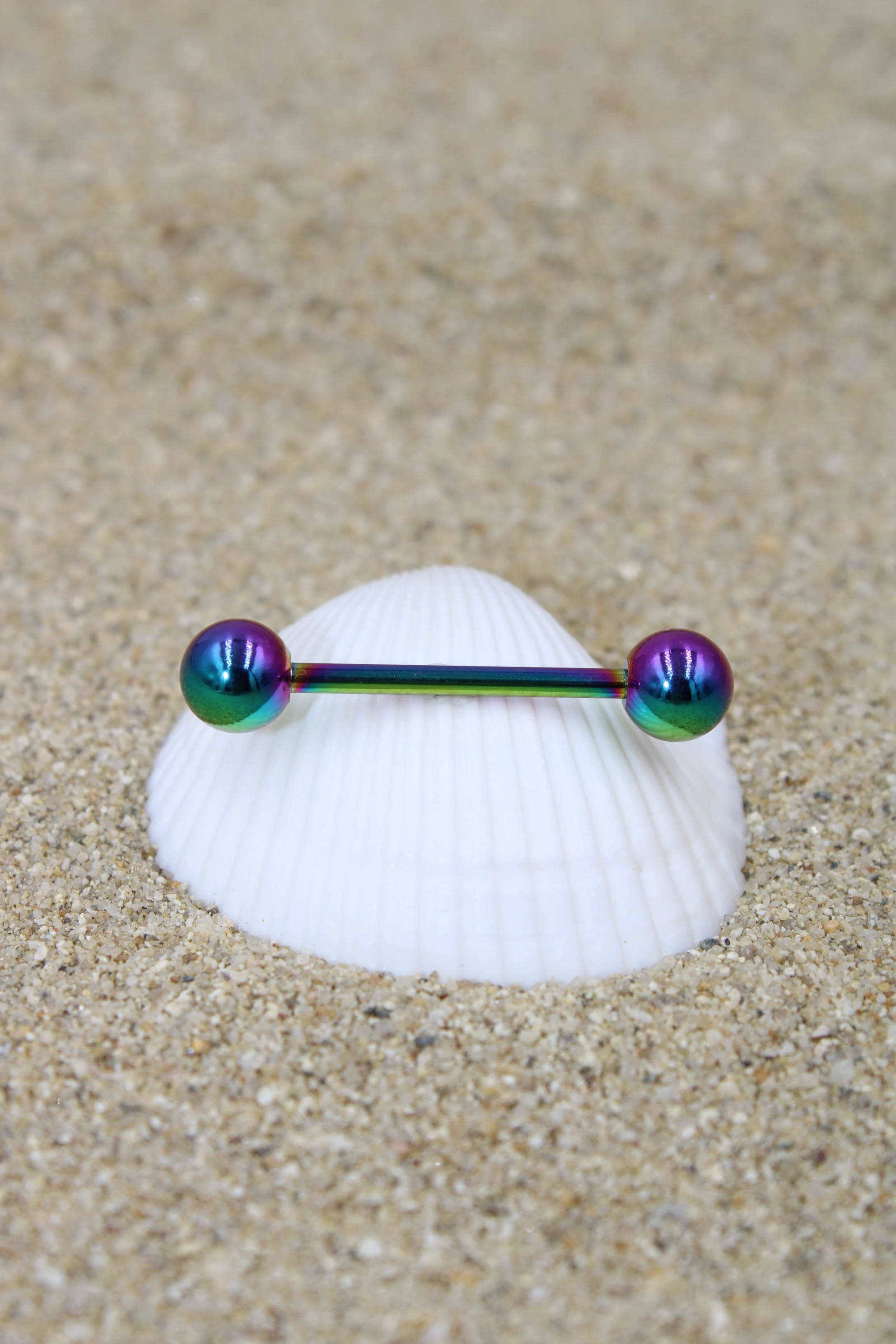 Çelik Dil Piercing Top Çap 6 mm - Rainbow