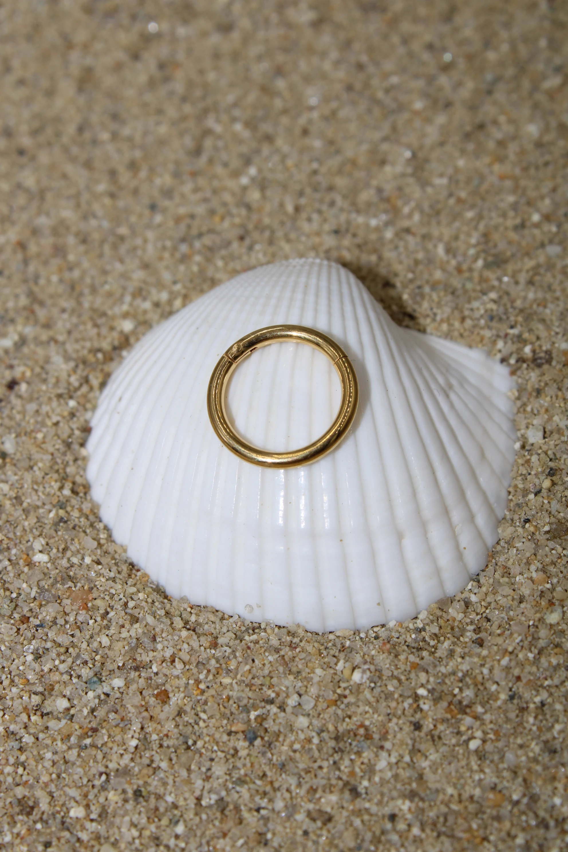 Çelik Piercing Kilitli Halka - Gold