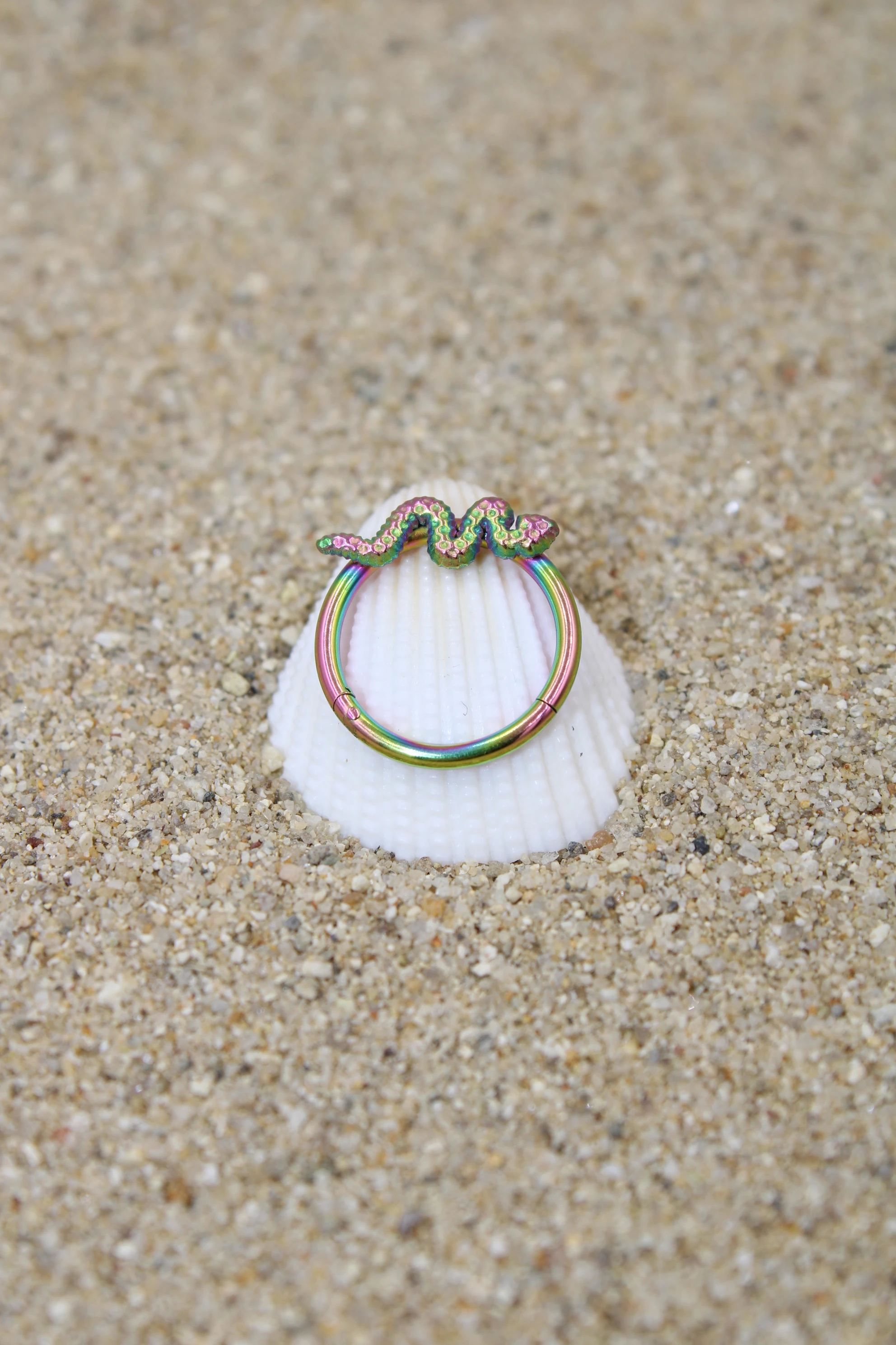 Çelik Piercing Kilitli Halka - Rainbow