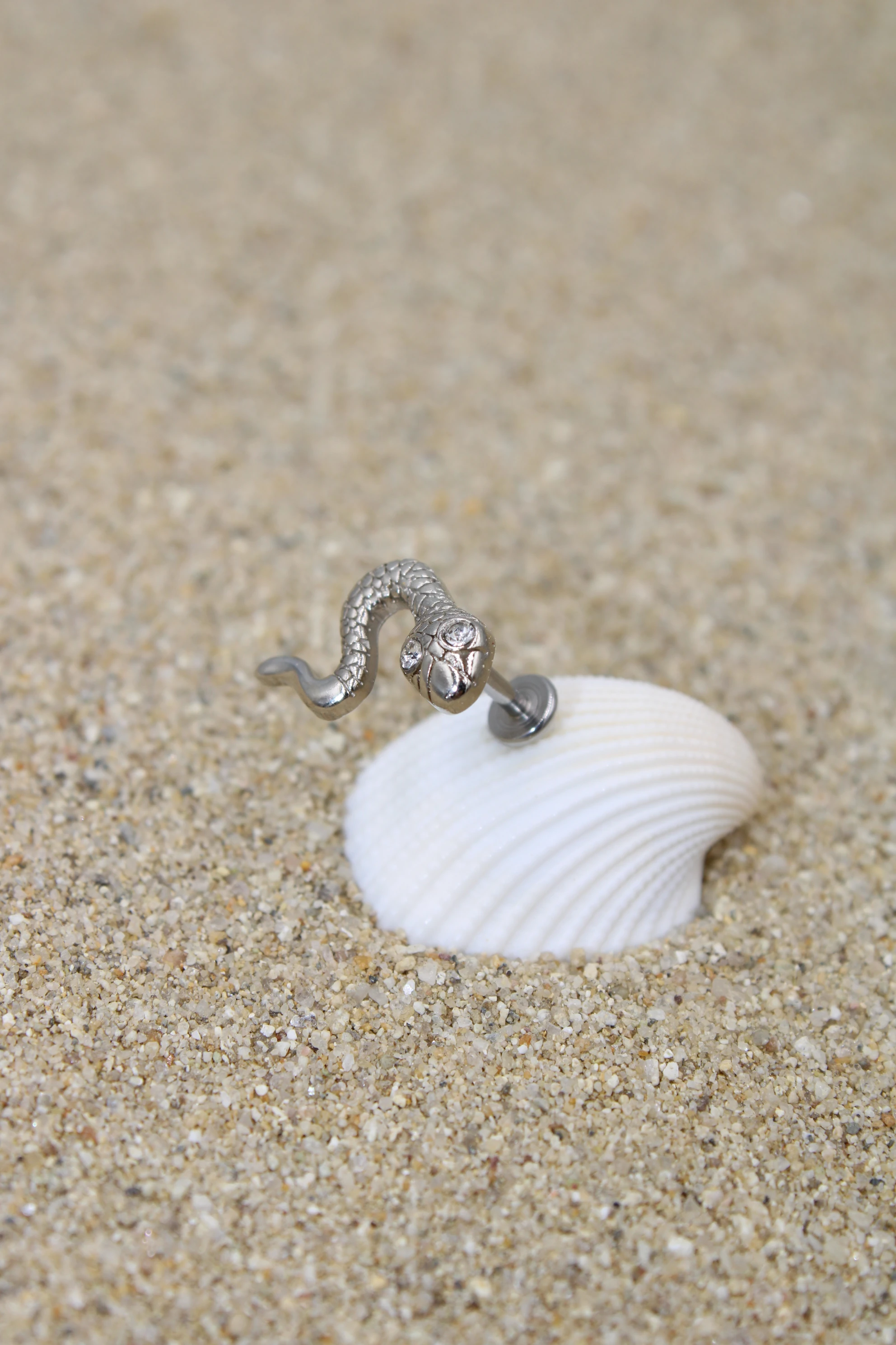 Çelik Piercing Zirkon Taşlı