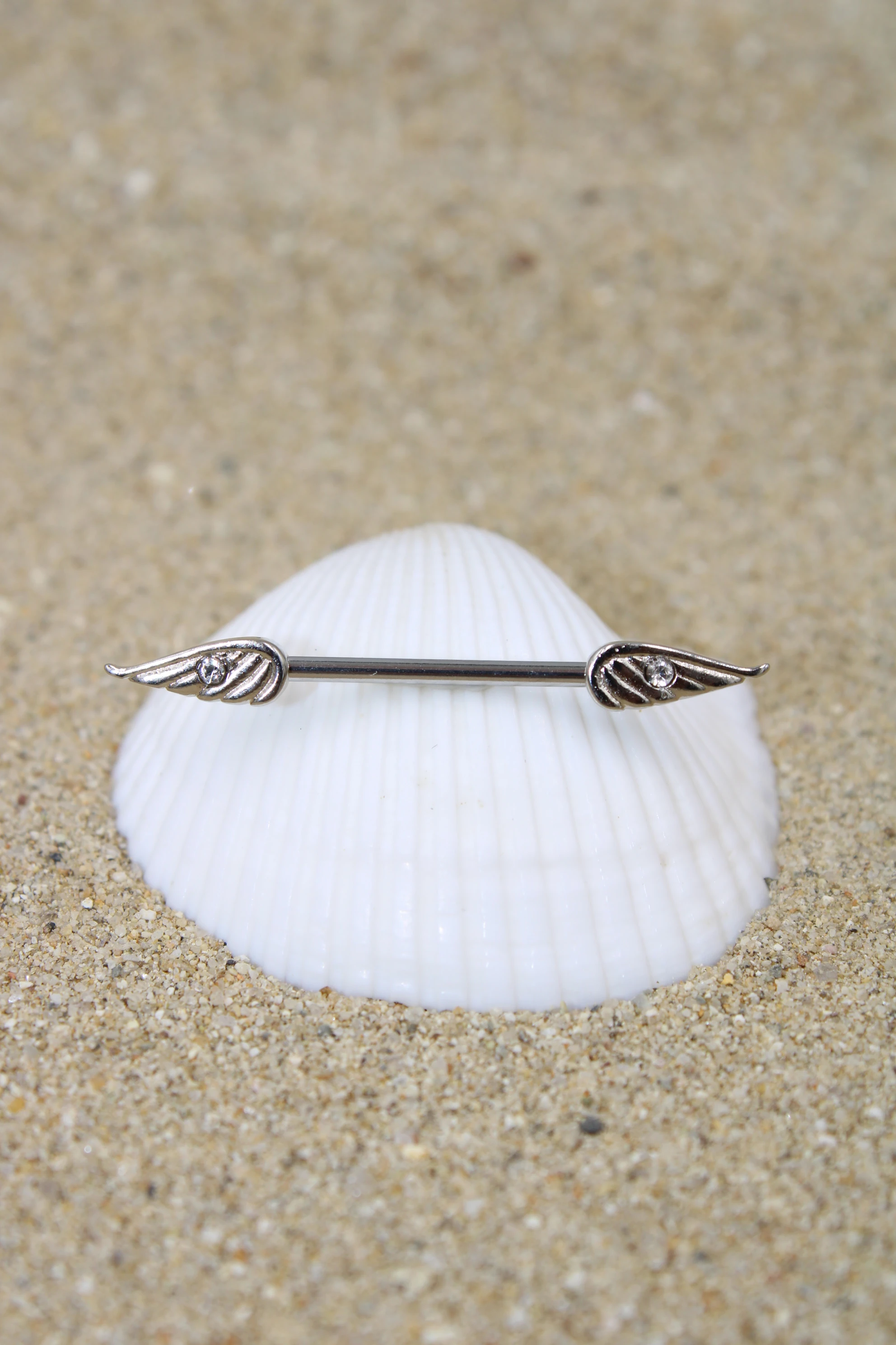 Çelik Piercing Zirkon Taşlı Nipple Meme Ucu - Silver