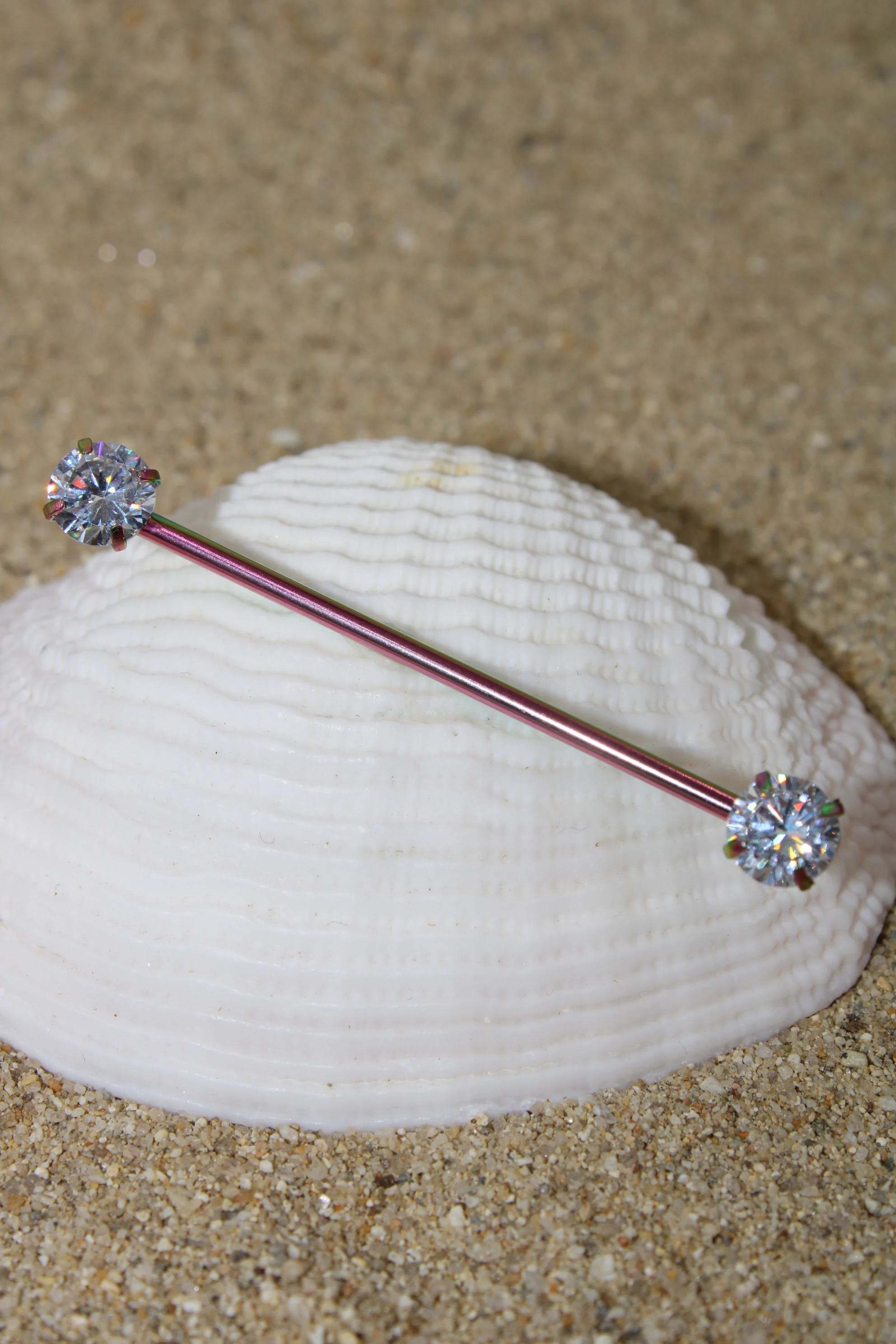 Çelik Piercing Zirkon Taşlı Köprü Industrial - Rainbow