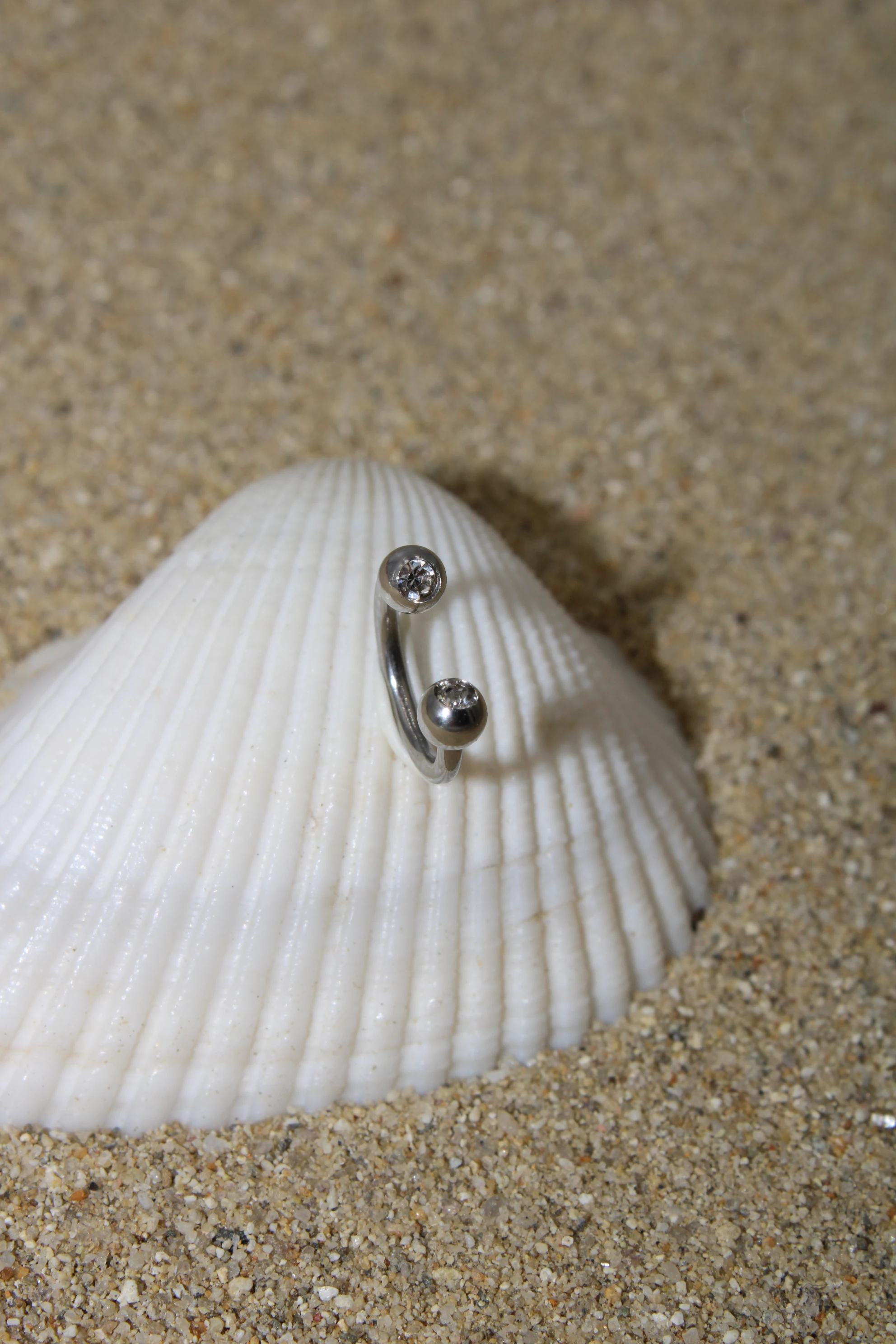 Çelik Piercing Zirkon Taşlı Halka