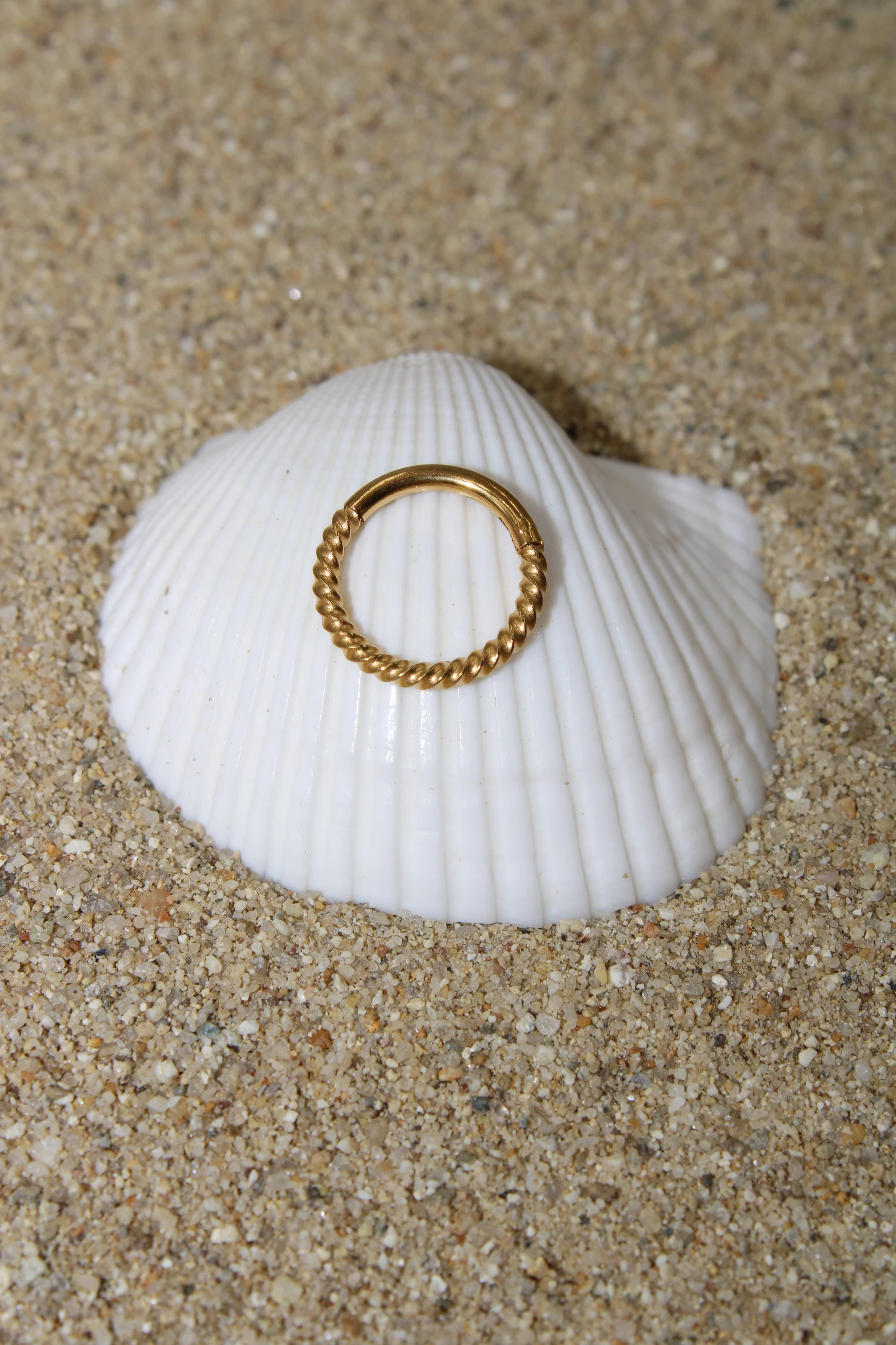 Çelik Piercing Burma Kilitli Halka - Gold