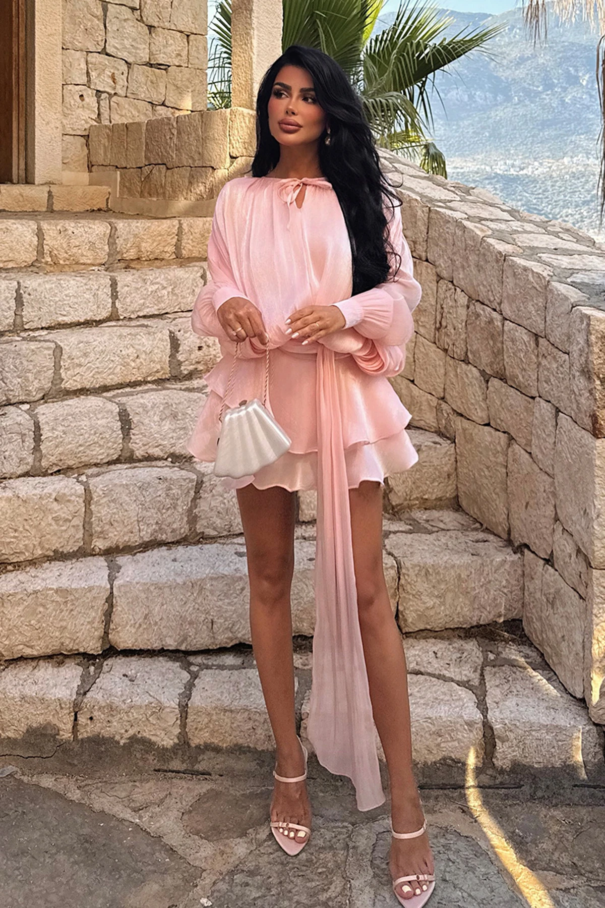 Pudra Salerno Mini Elbise ATE-2937