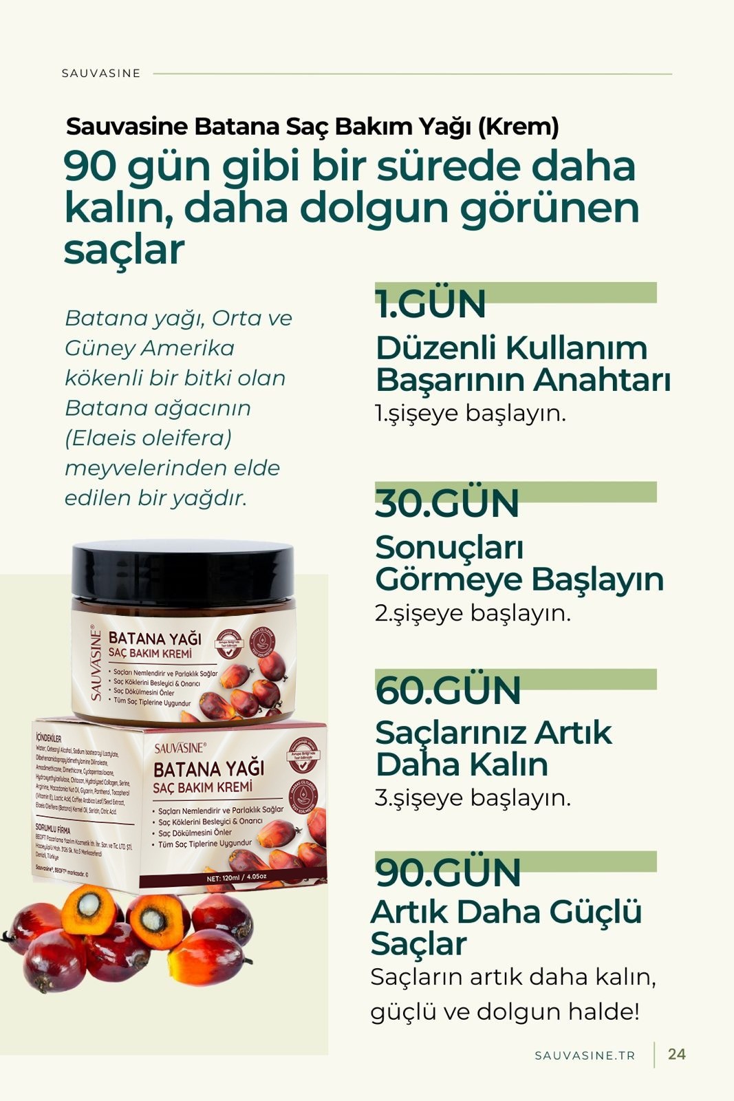 Sauvasine Batana Oil Batana Yağı Saç Bakım Kremi 120 ml – %100 Organik Batana Yağı Içerikli Formül