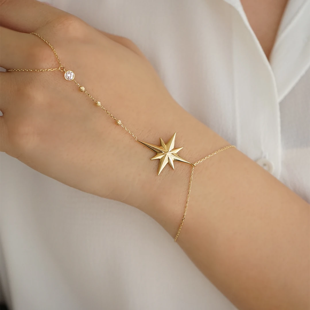 Meroné Altın Şahmeran Bileklik