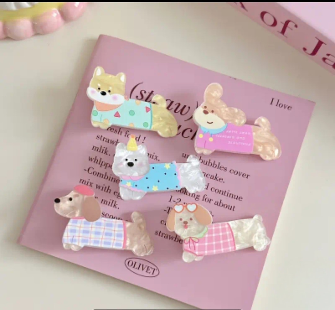 Kedi ve Köpek Figürlü 2'li Saç Klipsleri