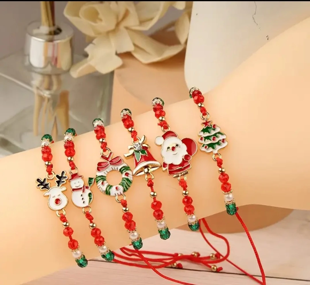 Noel Temalı İp Bileklik