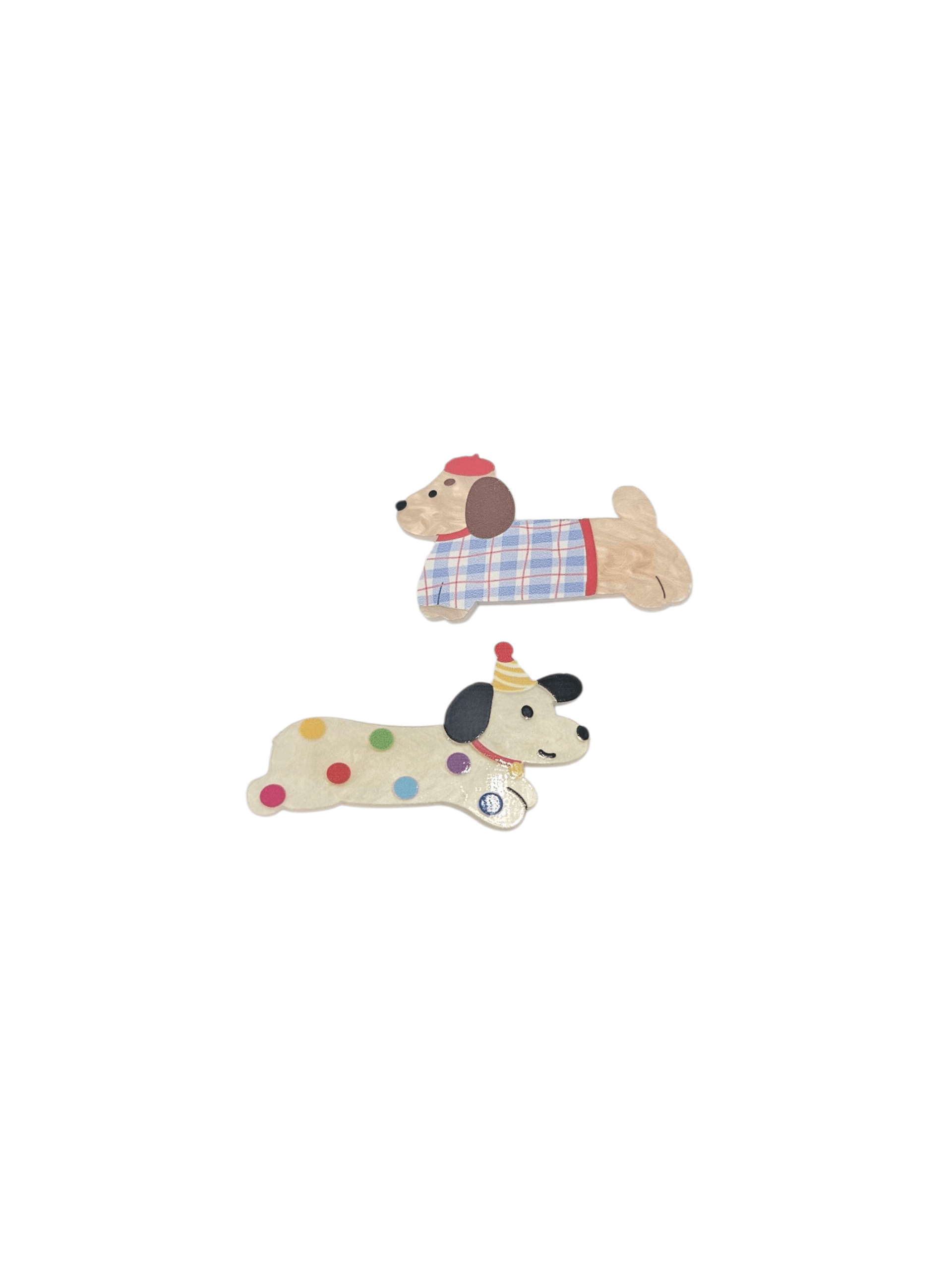 Kedi ve Köpek Figürlü 2'li Saç Klipsleri