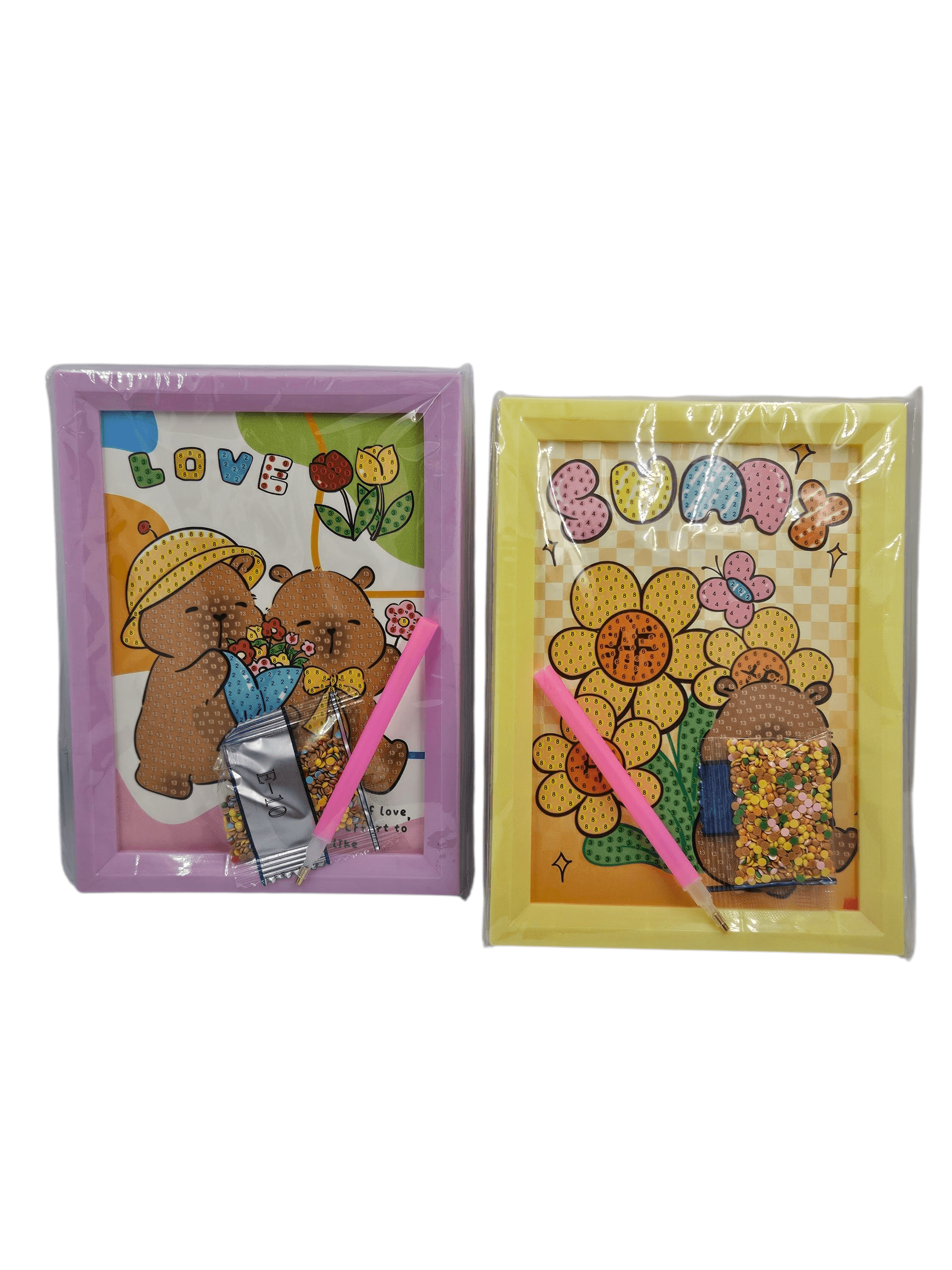 Capybara ve Labubu figürlü Kendin Yap (DIY) Elmas Boyama Setleri