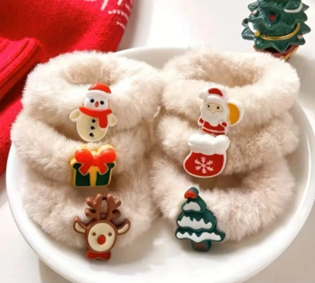 Noel Temalı Peluş Lastik Toka