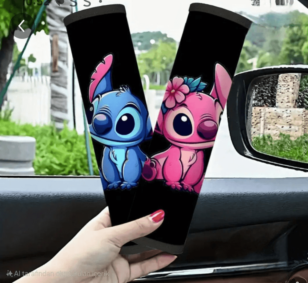 Stitch figürlü emniyet kemeri koruyucu