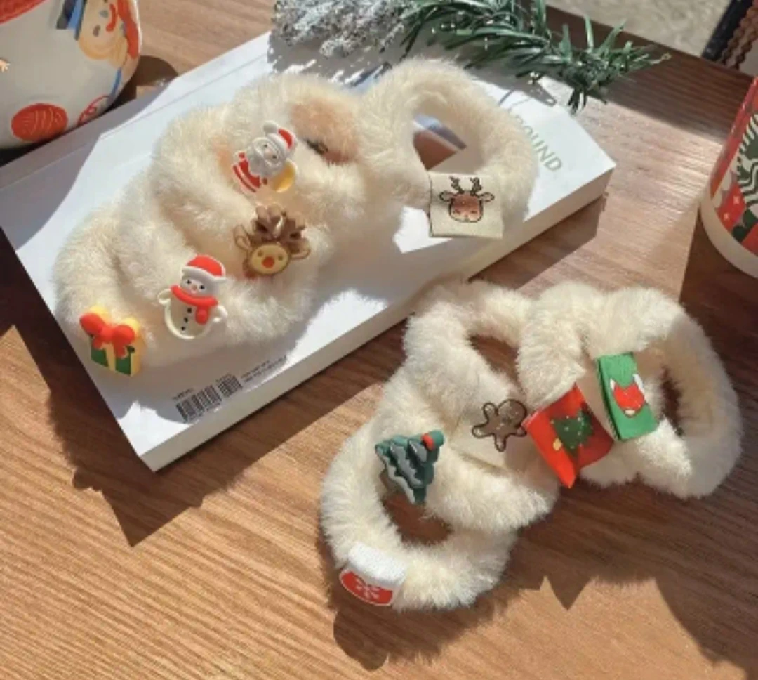 Noel Temalı Peluş Lastik Toka