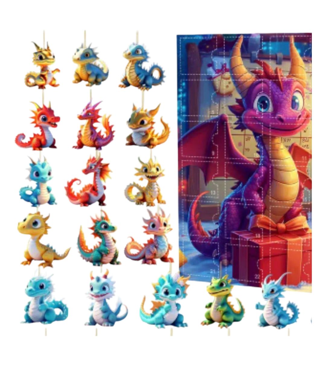 Ejderha Temalı Minyatür Figür Sürpriz Kutusu (Advent Takvimi)