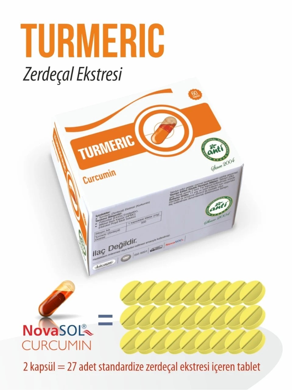 Zerdeçal Ekstresi Turmeric Extract Licaps Novasol