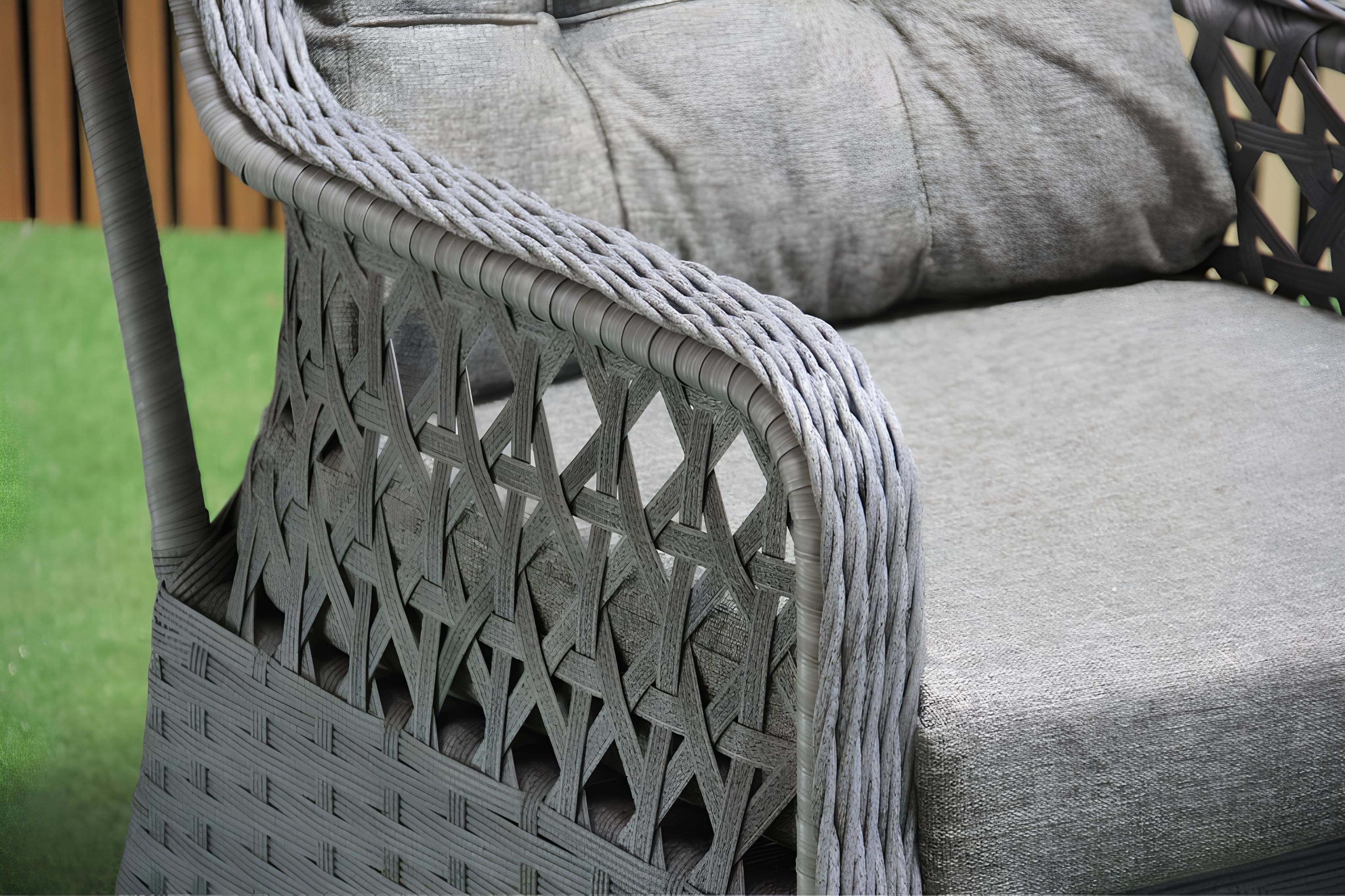Kapadokya Rattan Bahçe Mobilyası Bahçe Takımı Oturma Grubu 7 Kişilik (Galvaniz İskelet)