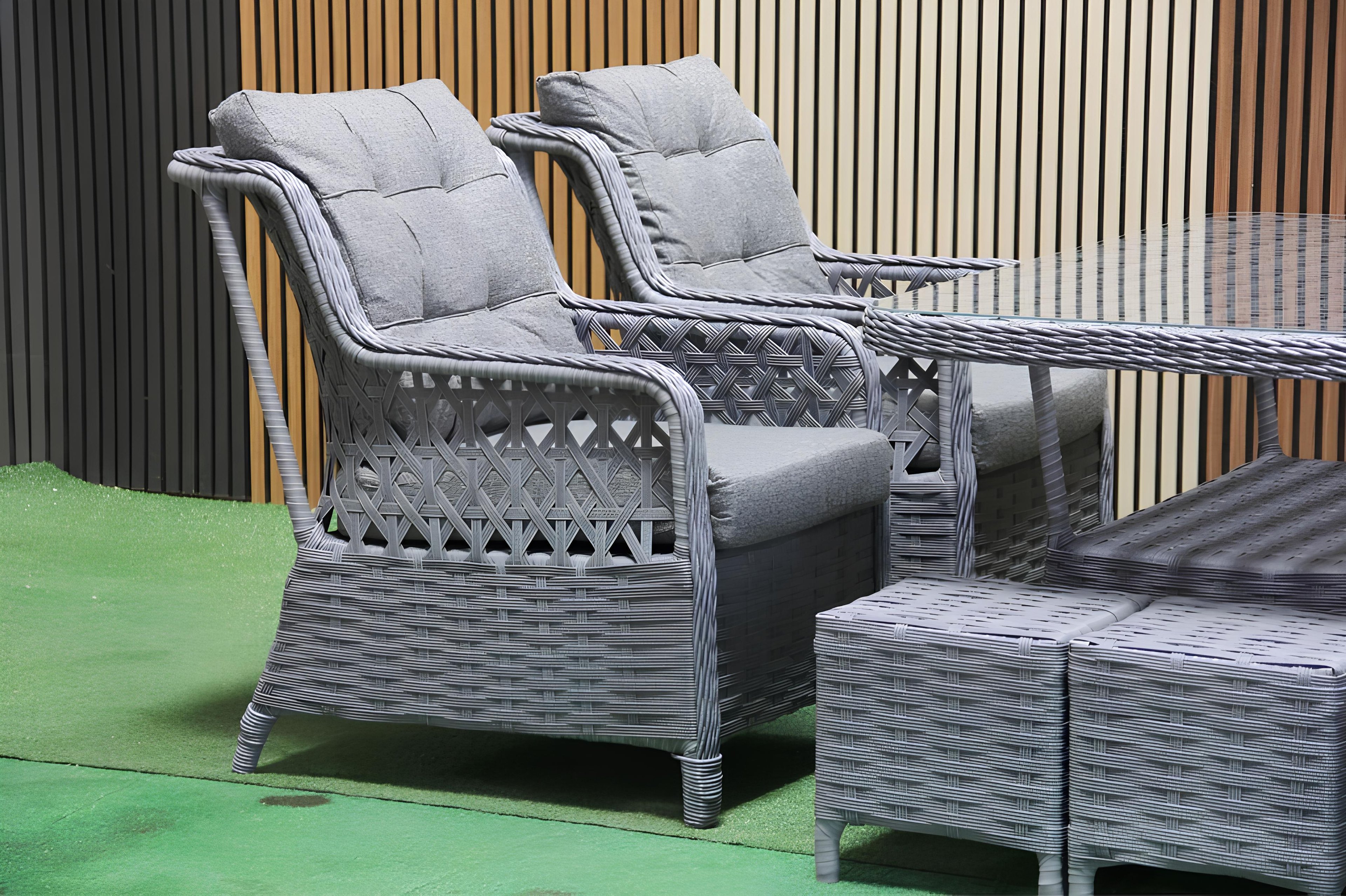 Kapadokya Rattan Bahçe Mobilyası Bahçe Takımı Oturma Grubu 7 Kişilik (Galvaniz İskelet)