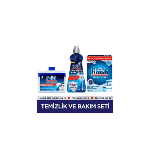 Finish Temizlik Ve Bakım Seti (Parlatıcı 400 ML+Makine Temizleyici Sıvı 250 ML+Tuz 500 GR)