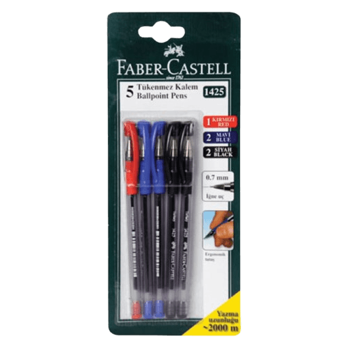 Faber Castell 5Li  Tükenmez Kalem  1425 Renkli 