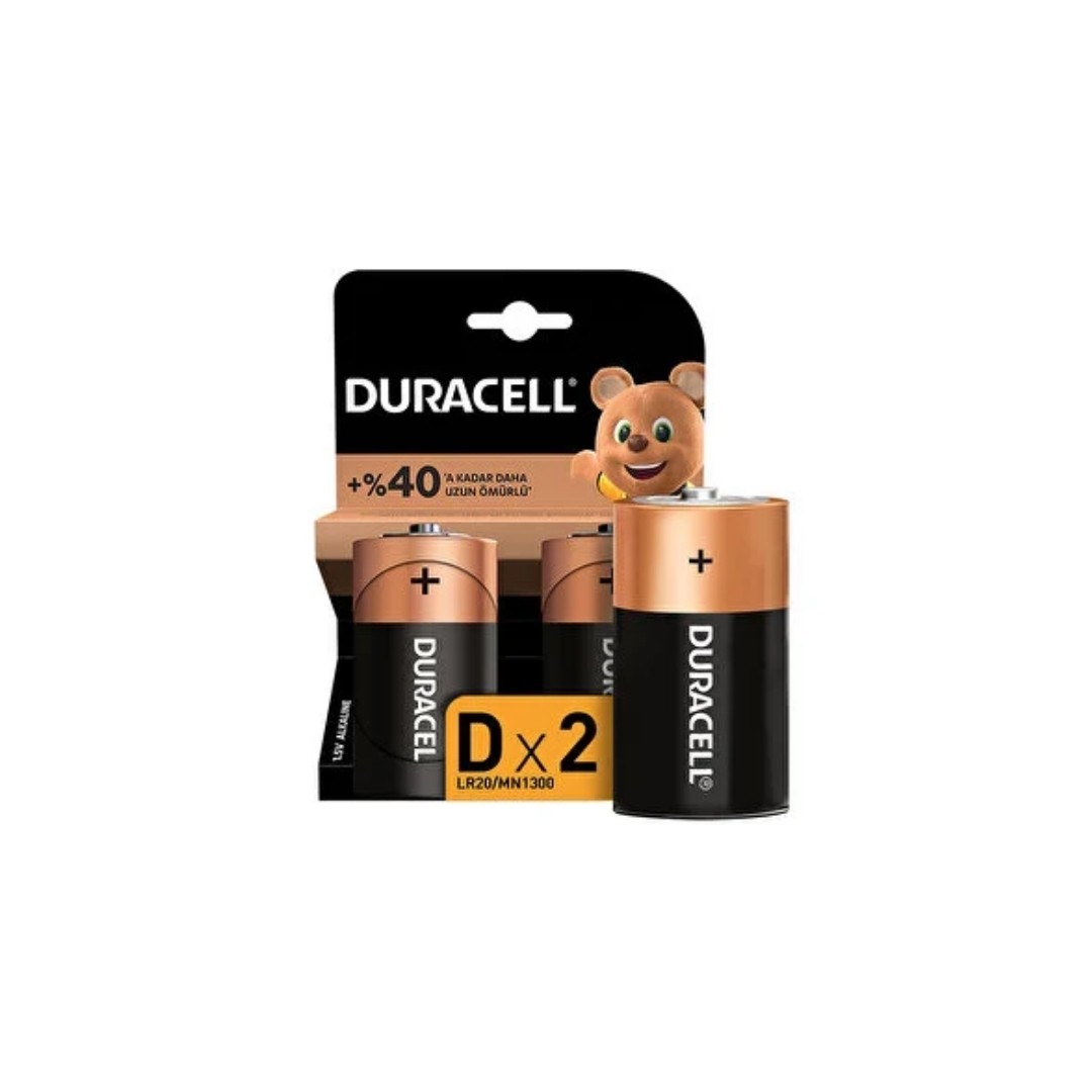 Duracell Alkalin D Piller, 2’li paket