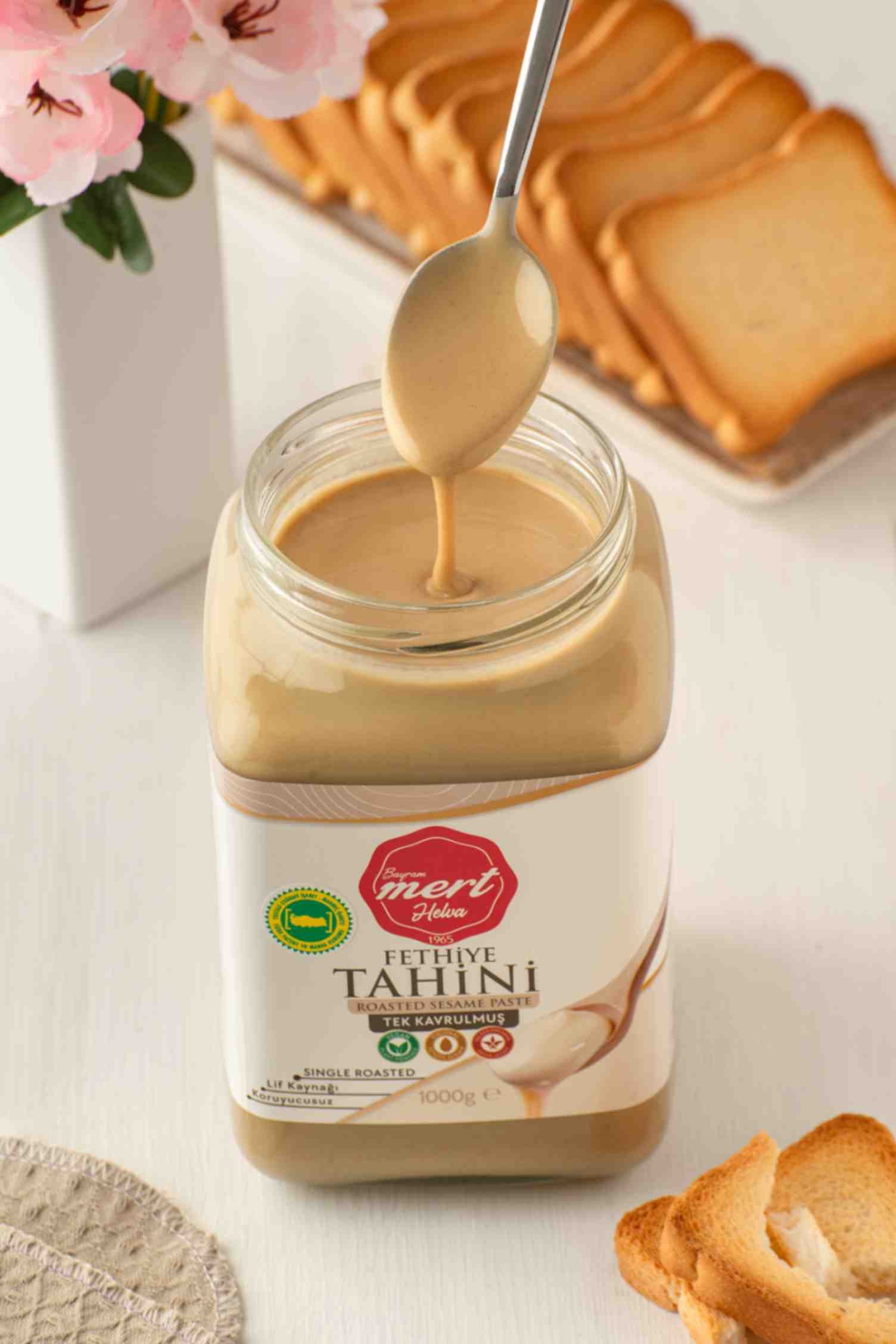 Tek Kavrulmuş Fethiye Tahini (1000 Gr Cam)
