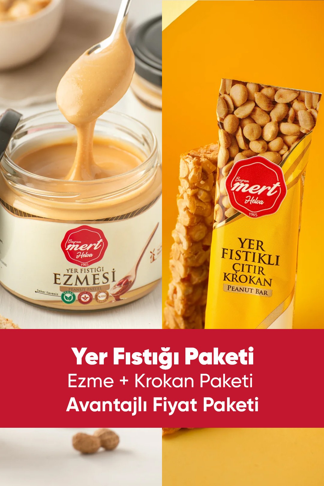 Yer Fıstığı Avantaj Paketi – Ezme + Krokan (6 Adet) Paketi