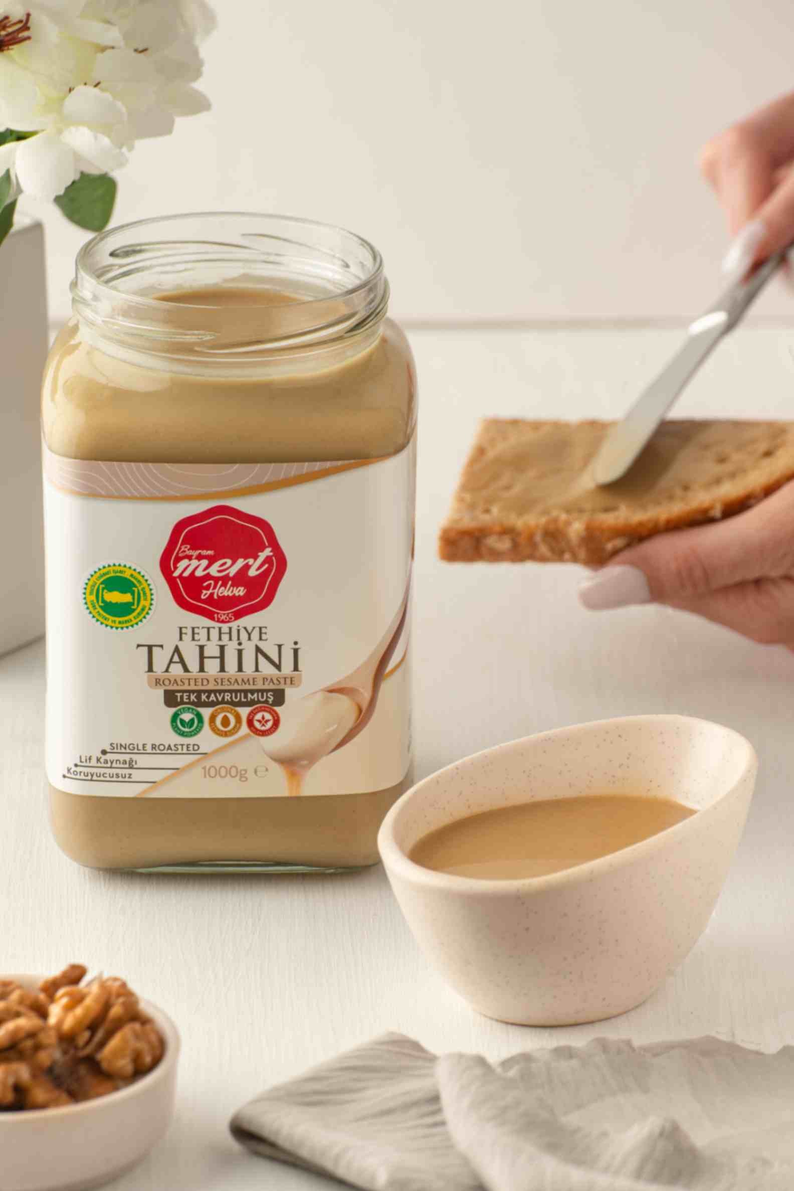 Tek Kavrulmuş Fethiye Tahini (1000 Gr Cam)