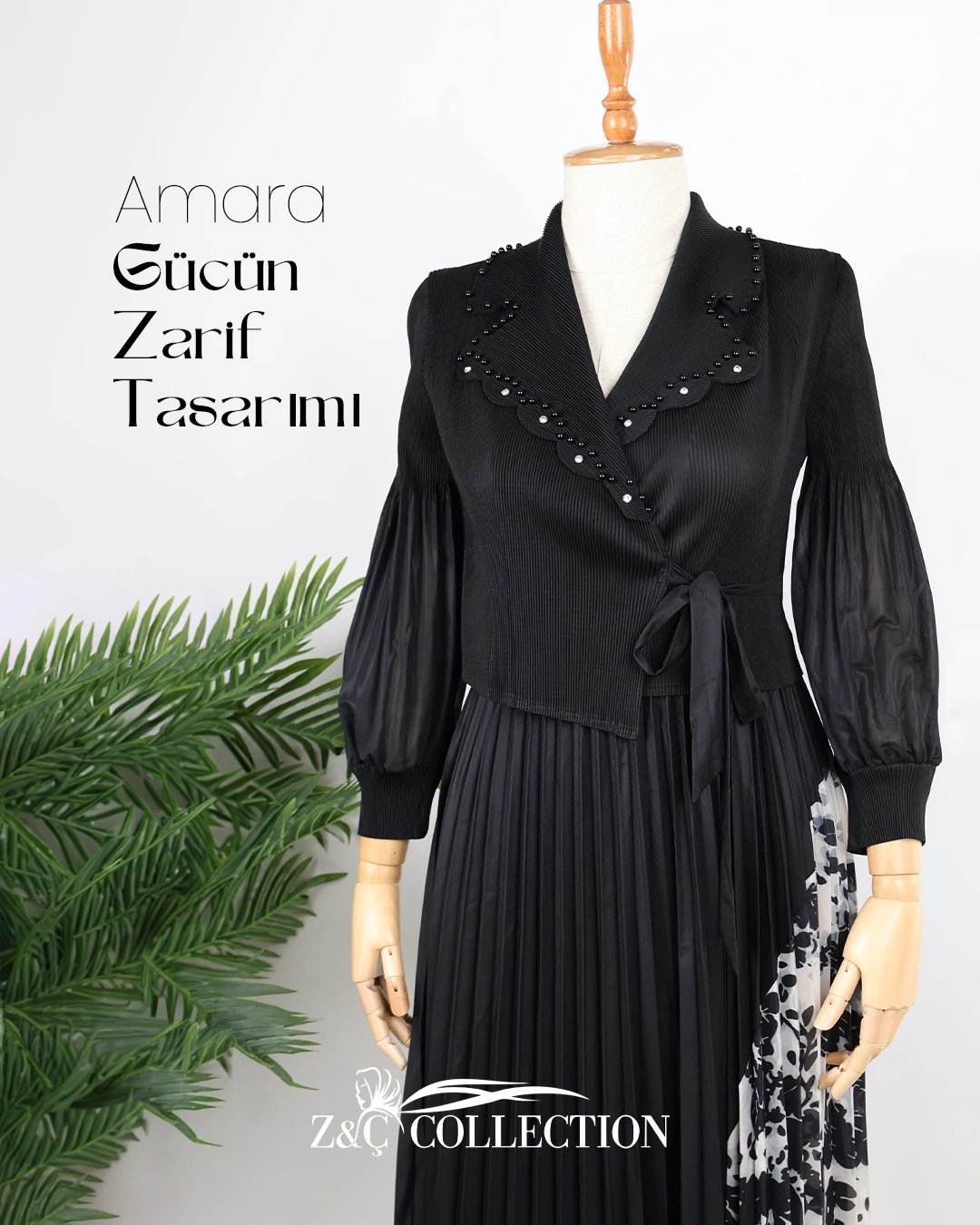 Amara Özel Tasarım Siyah Elbise