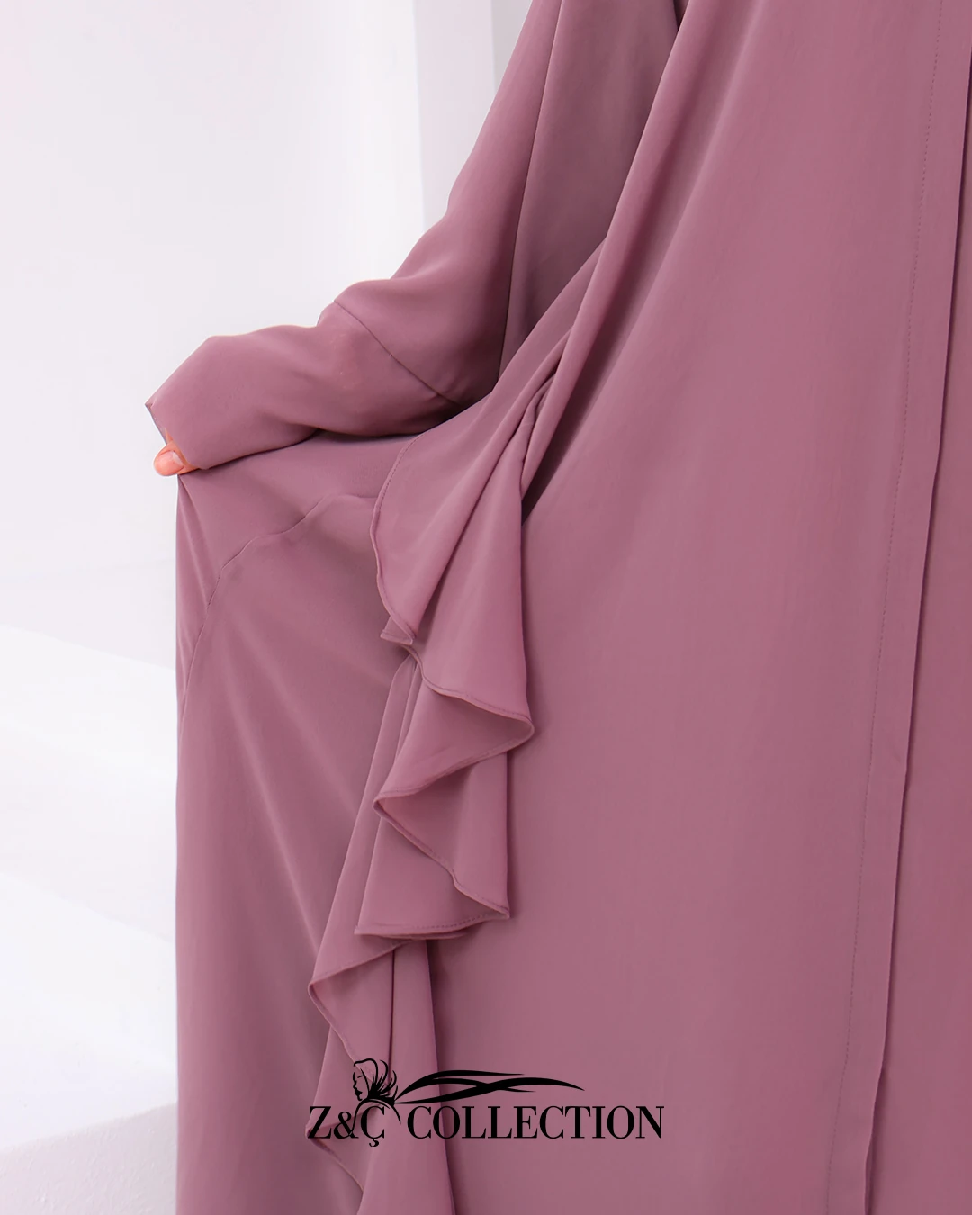 Fırfır Detaylı Özel Dikim Abaya