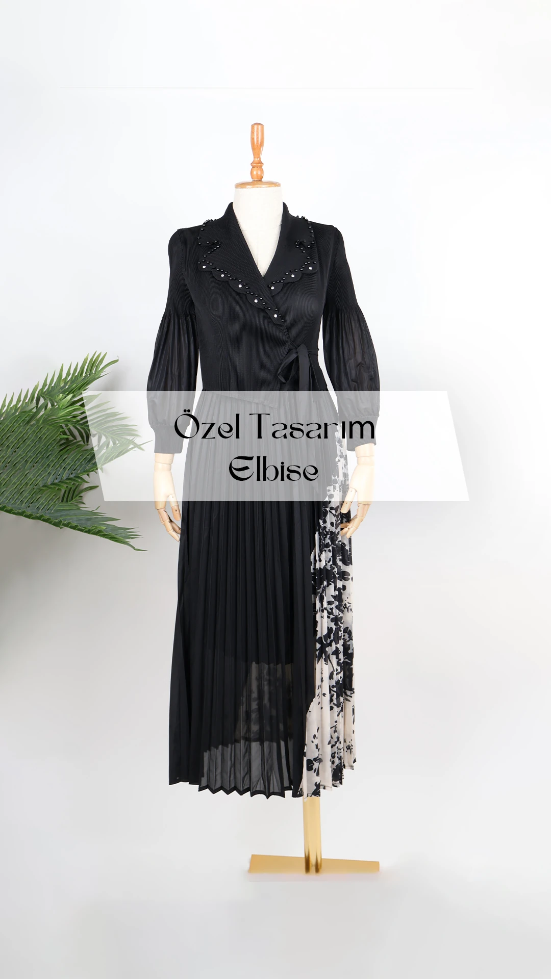 Amara Özel Tasarım Siyah Elbise