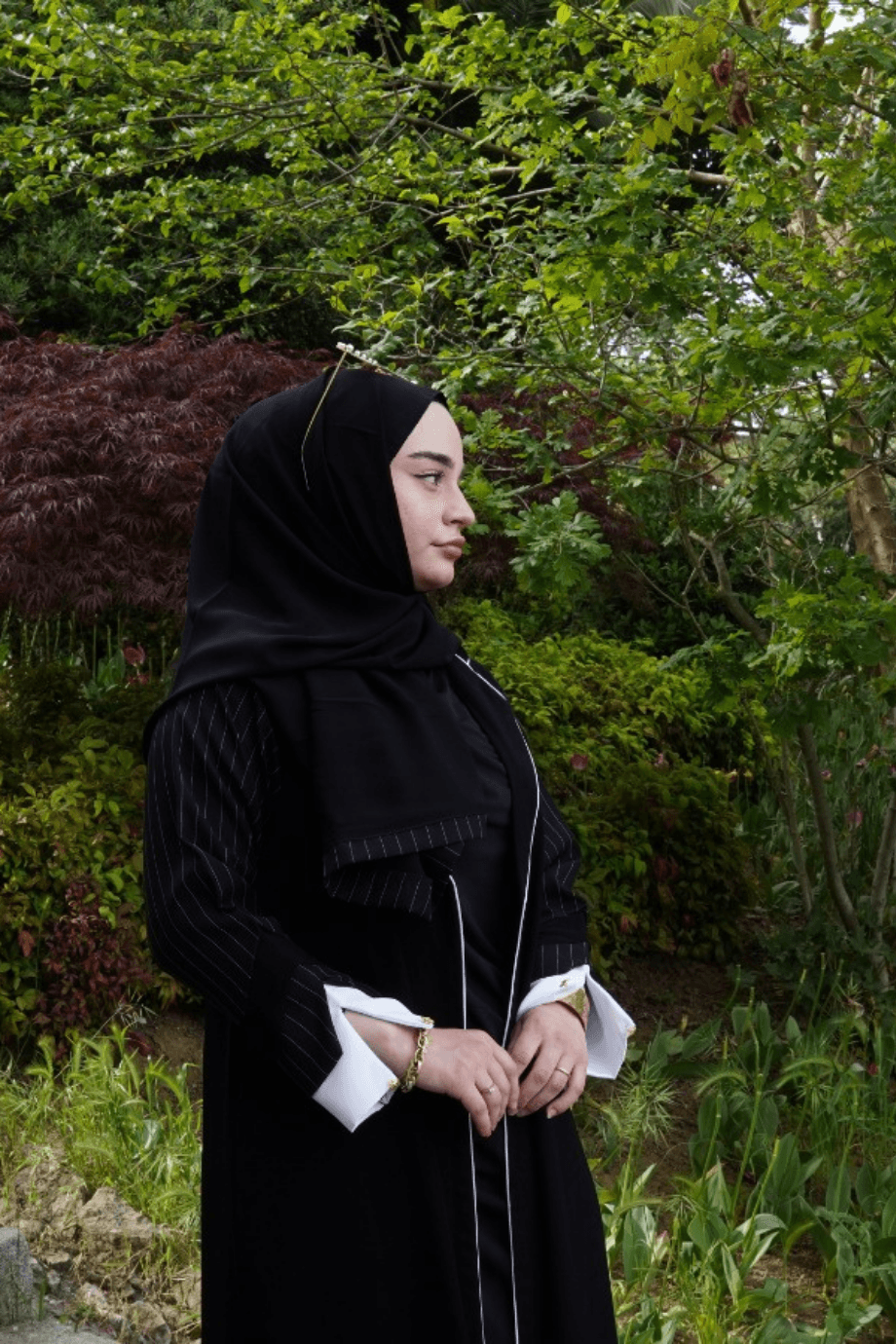 İthal Çizgili Abaya